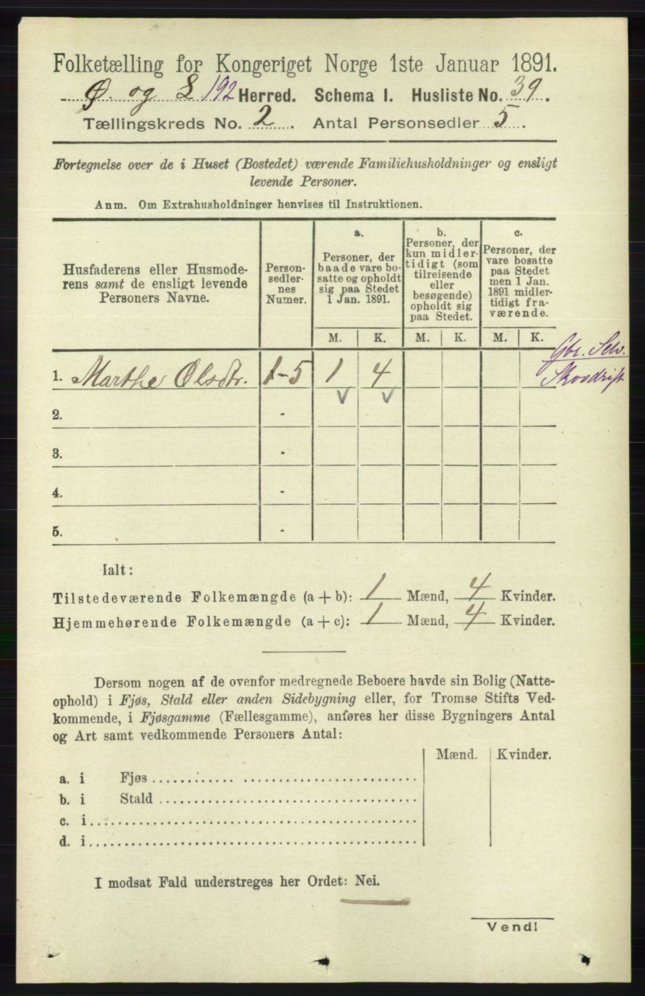 RA, 1891 census for 1021 Øyslebø og Laudal, 1891, p. 469