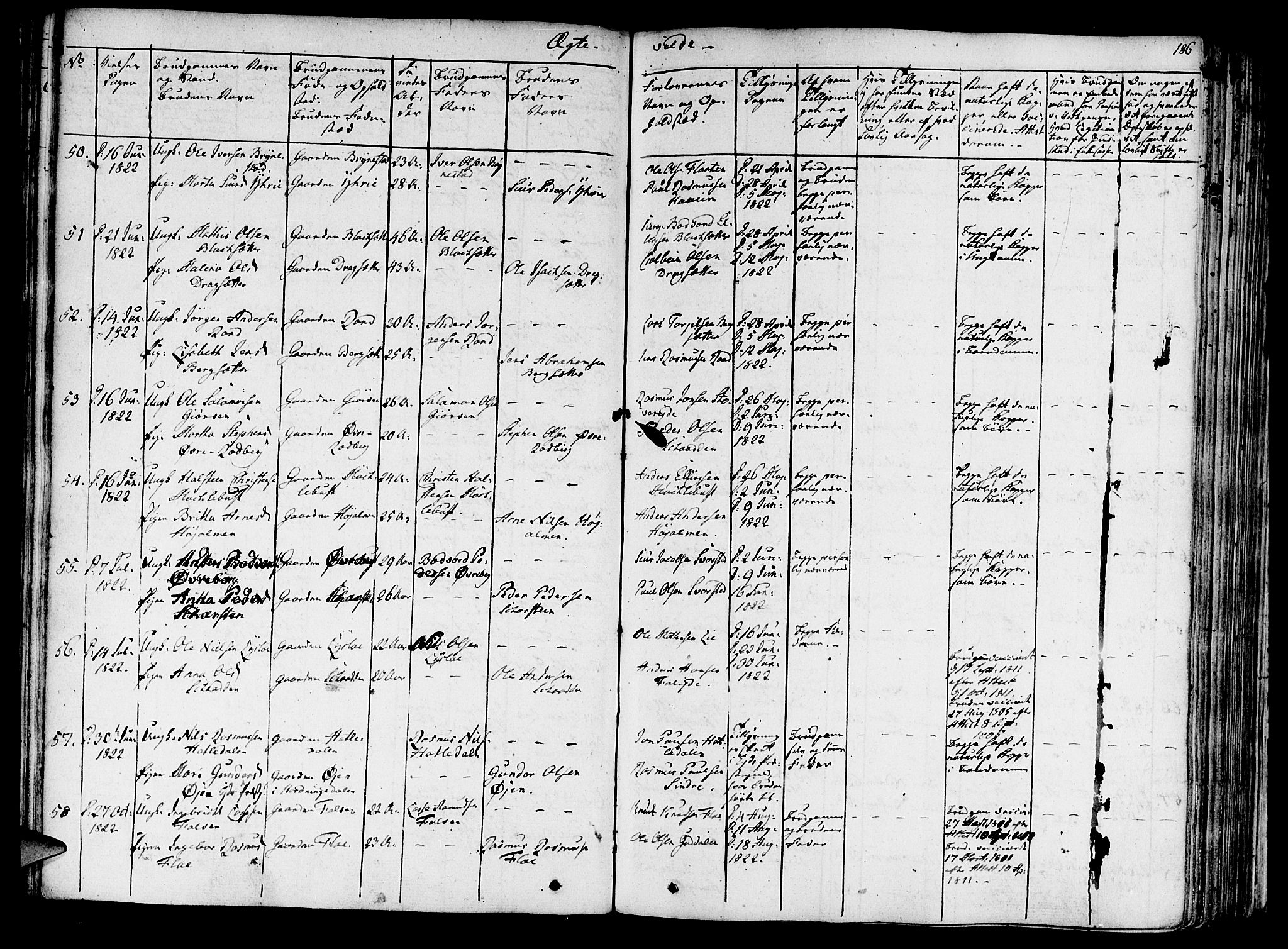 Innvik sokneprestembete, SAB/A-80501: Parish register (official) no. A 3, 1820-1832, p. 186