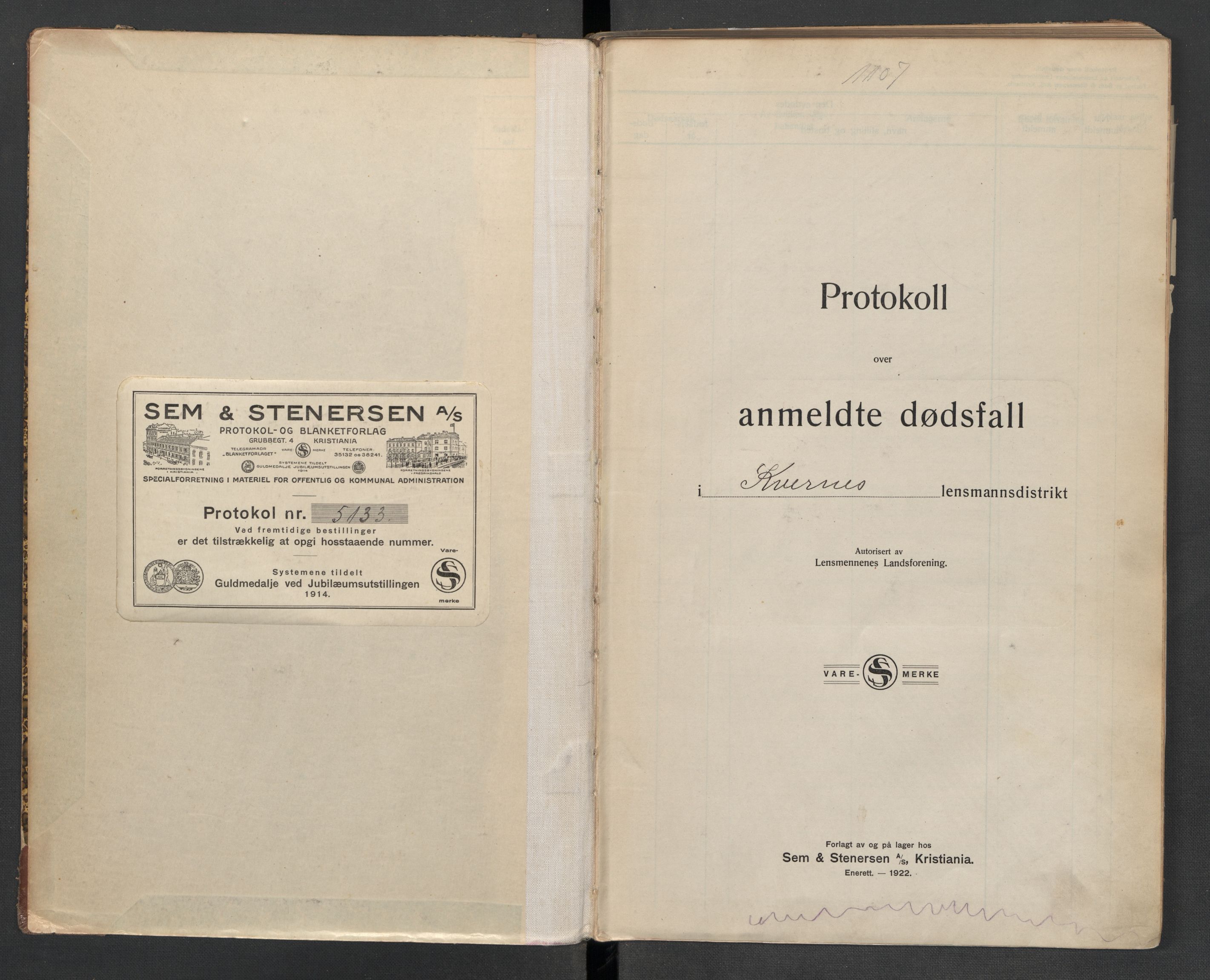 Kvernes lensmannskontor, AV/SAT-A-5876/1/2/L0039: Dødsfallsprotokoll, 1924-1932