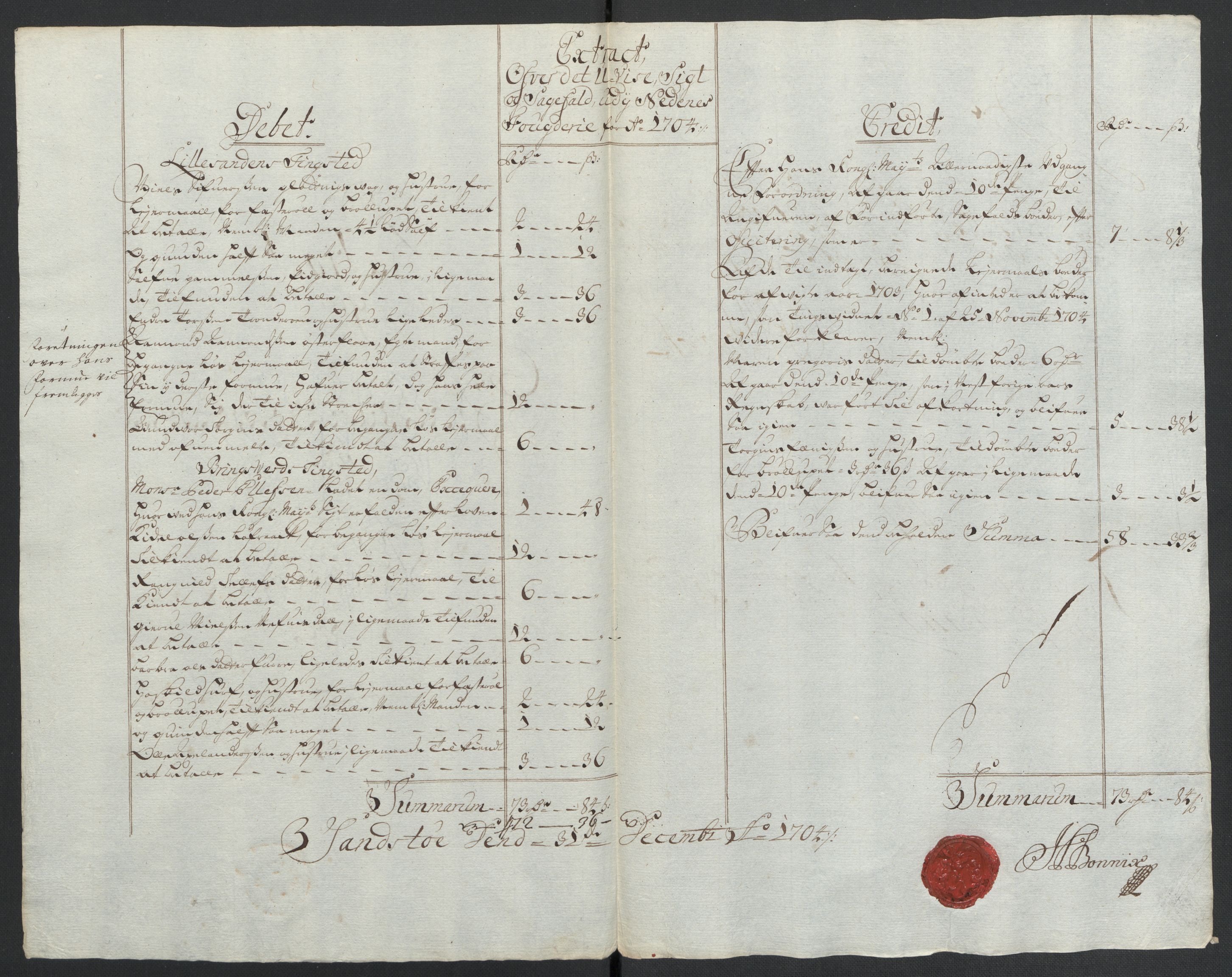 Rentekammeret inntil 1814, Reviderte regnskaper, Fogderegnskap, RA/EA-4092/R39/L2317: Fogderegnskap Nedenes, 1704-1705, p. 29