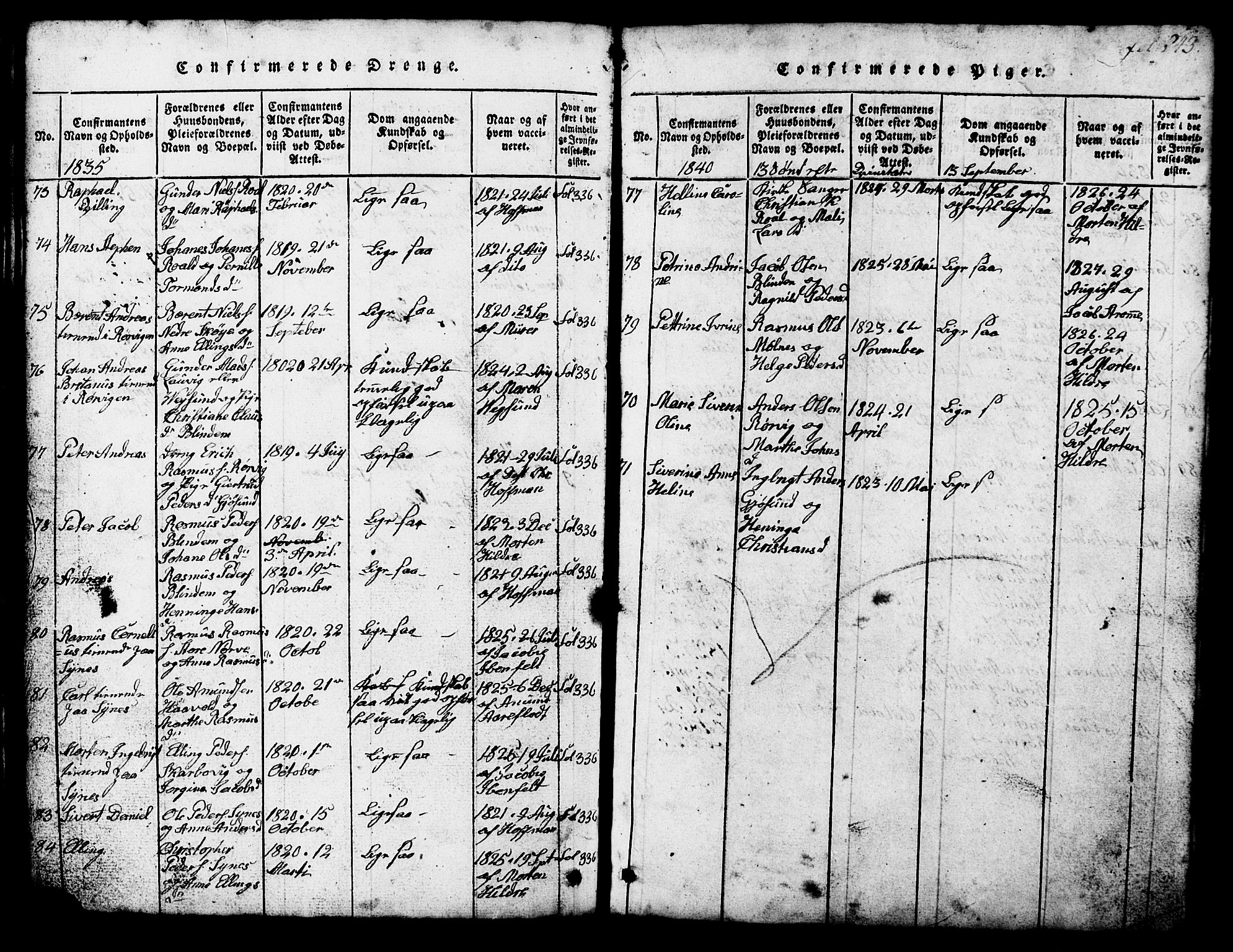 Ministerialprotokoller, klokkerbøker og fødselsregistre - Møre og Romsdal, SAT/A-1454/537/L0520: Parish register (copy) no. 537C01, 1819-1868, p. 243
