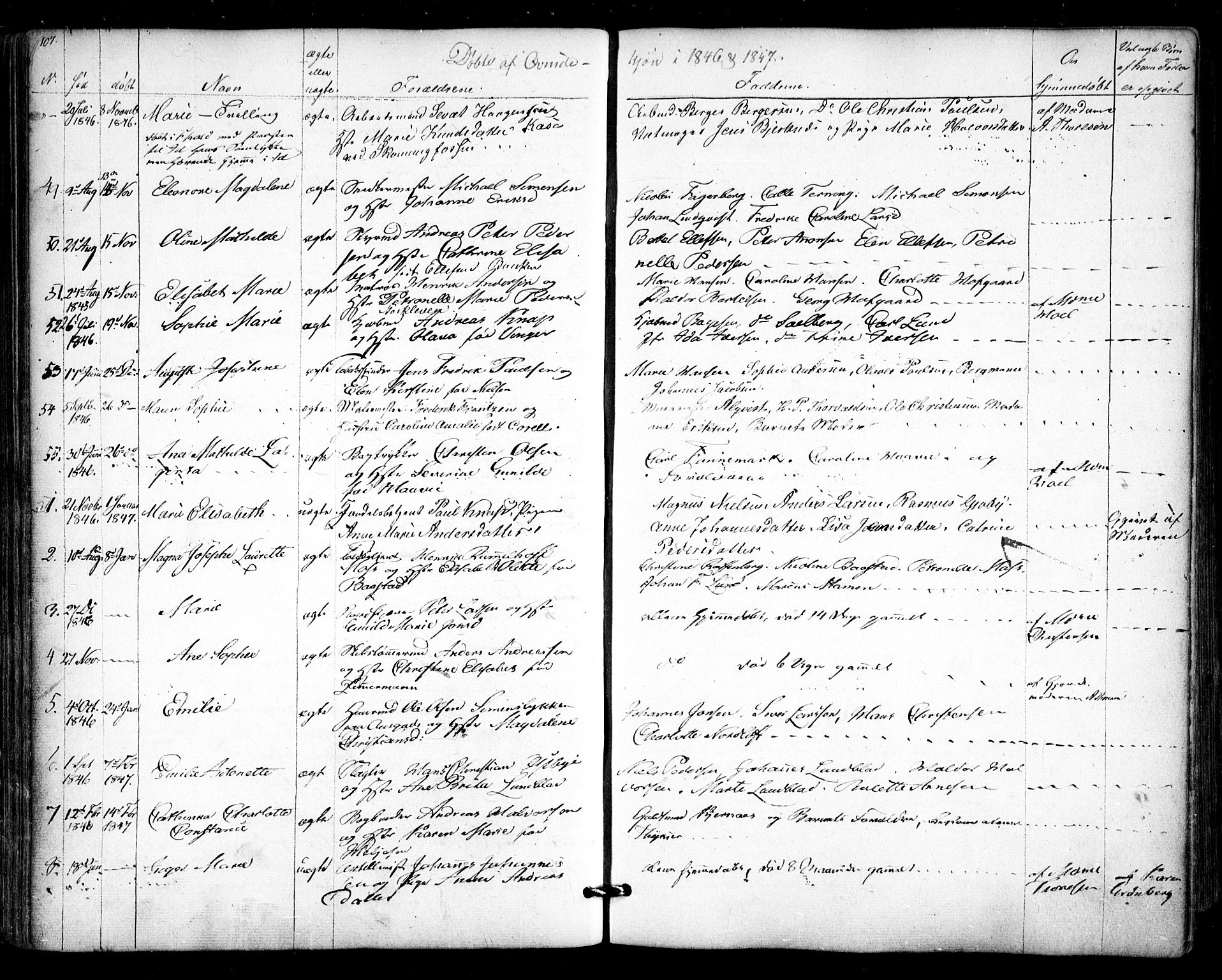 Halden prestekontor Kirkebøker, SAO/A-10909/F/Fa/L0006: Parish register (official) no. I 6, 1845-1856, p. 107
