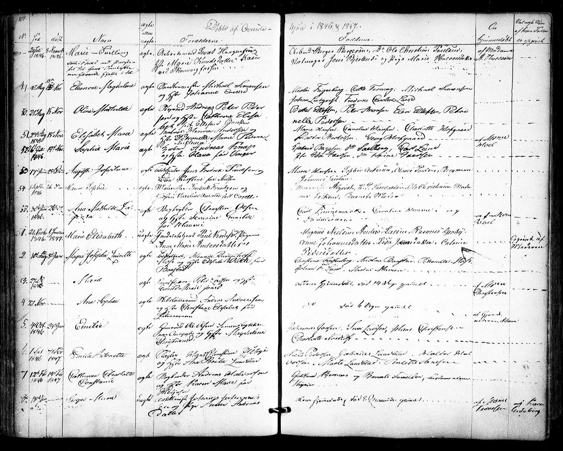 Halden prestekontor Kirkebøker, AV/SAO-A-10909/F/Fa/L0006: Parish register (official) no. I 6, 1845-1856, p. 107