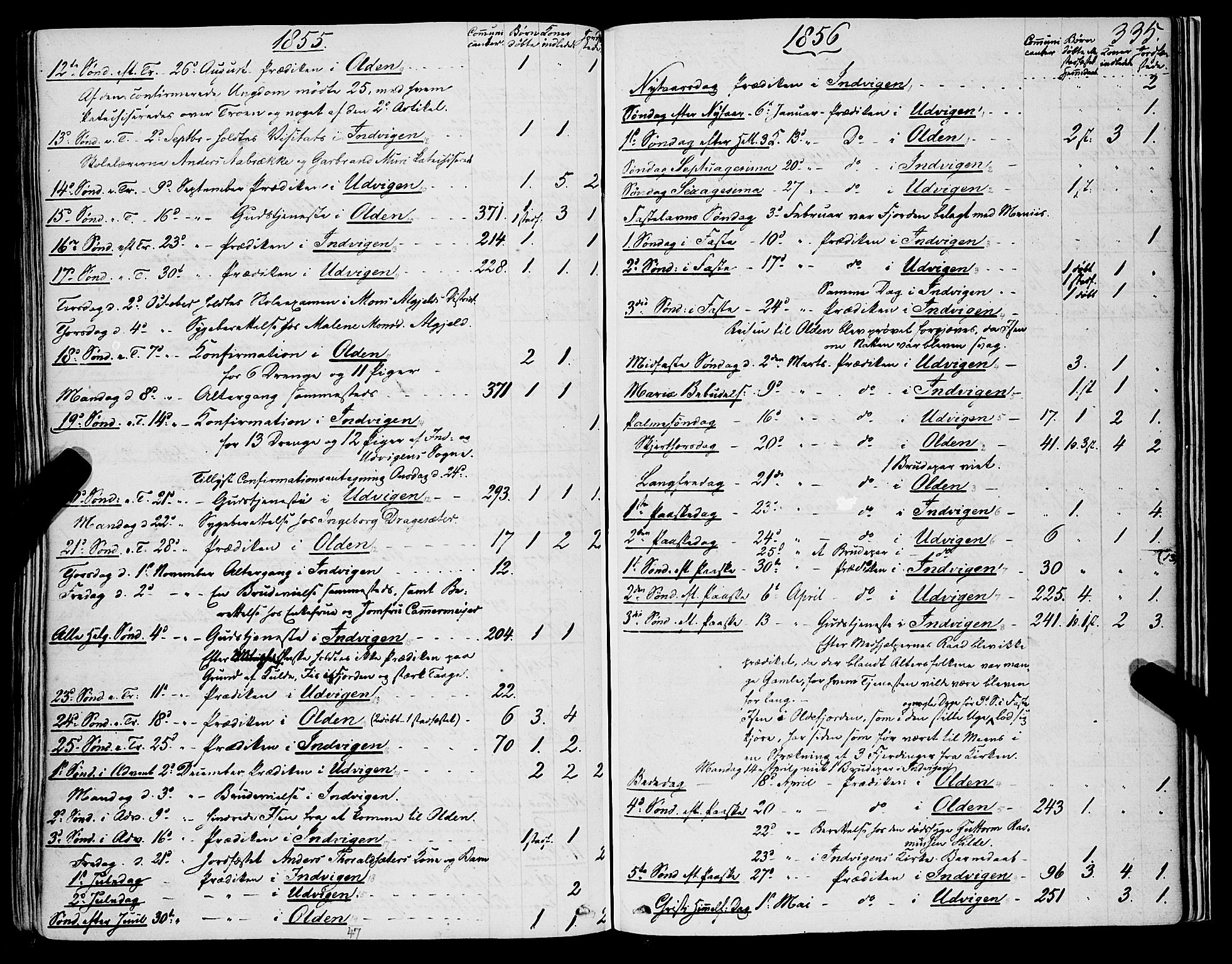 Innvik sokneprestembete, AV/SAB-A-80501: Parish register (official) no. A 5, 1847-1865, p. 335