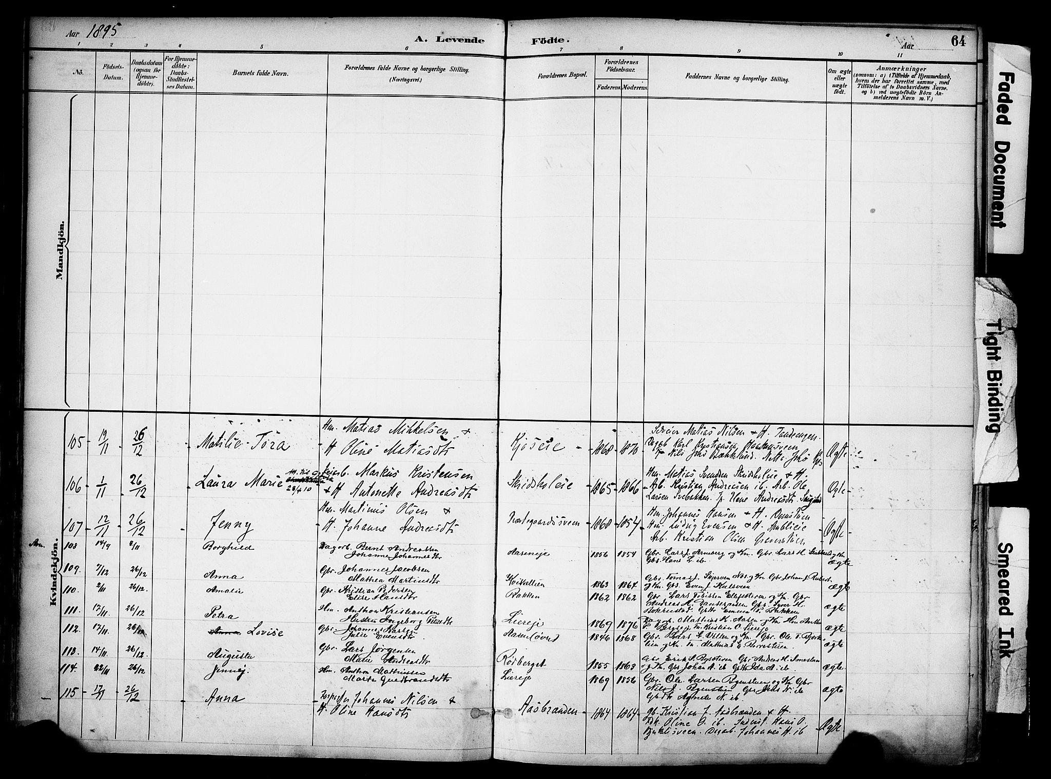 Ringsaker prestekontor, AV/SAH-PREST-014/K/Ka/L0017: Parish register (official) no. 17, 1891-1902, p. 64