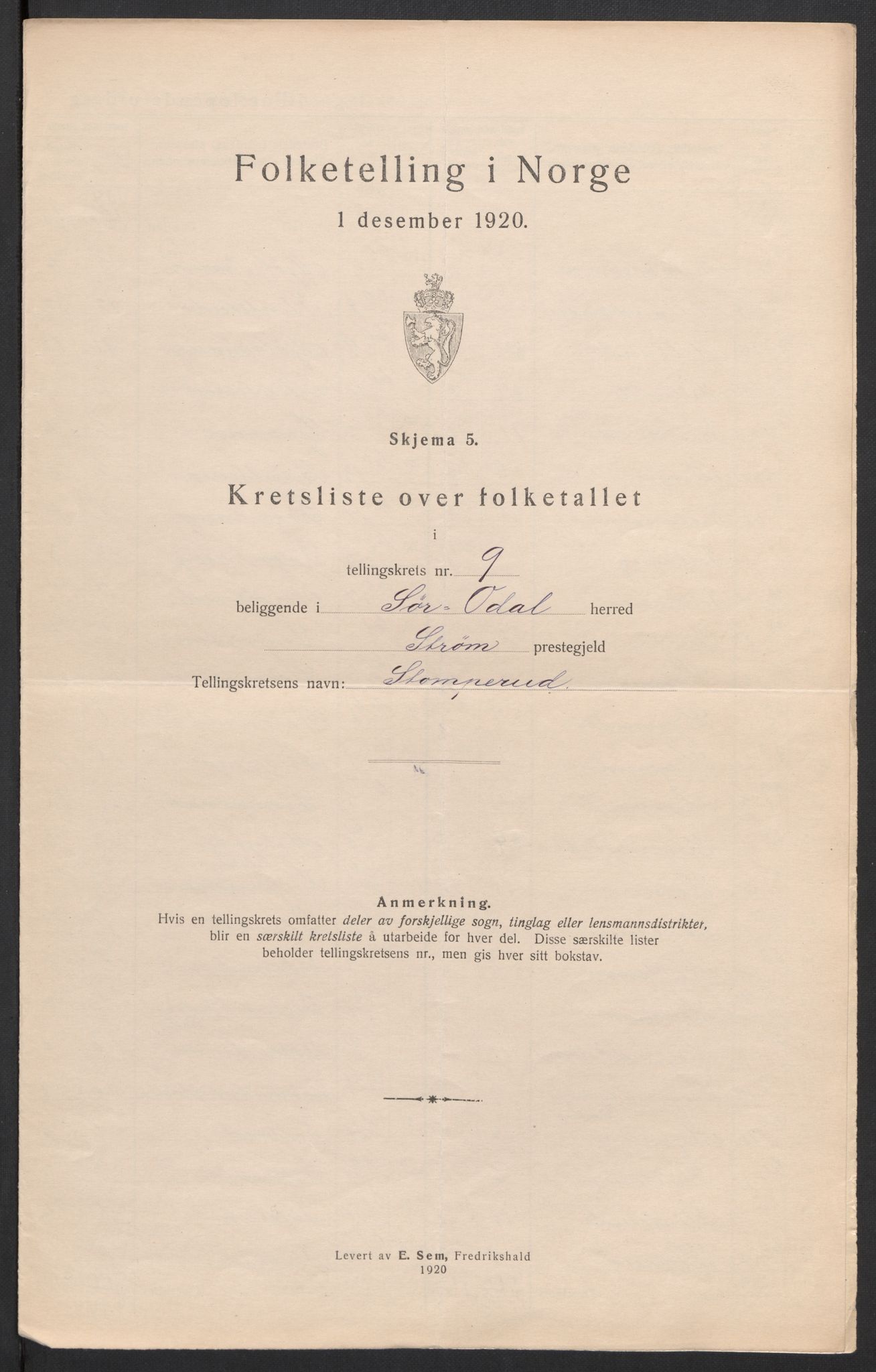 SAH, 1920 census for Sør-Odal, 1920, p. 40