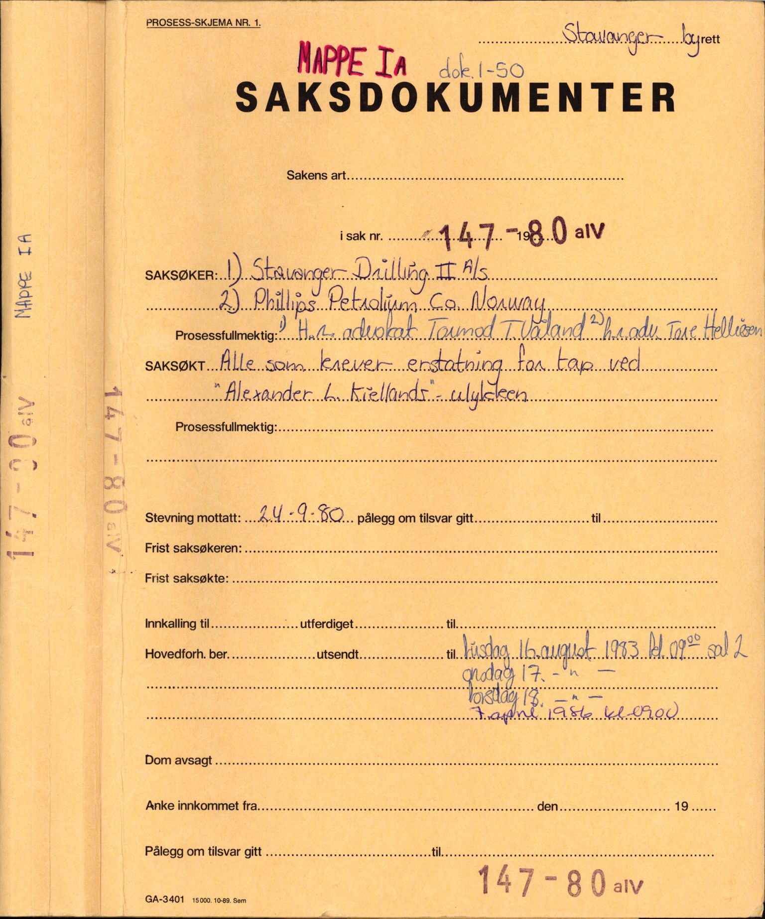 Stavanger byrett, SAST/A-100455/003/F/Fh/Fhb/L0039b: A IV sak nr 147, 1980, p. 41
