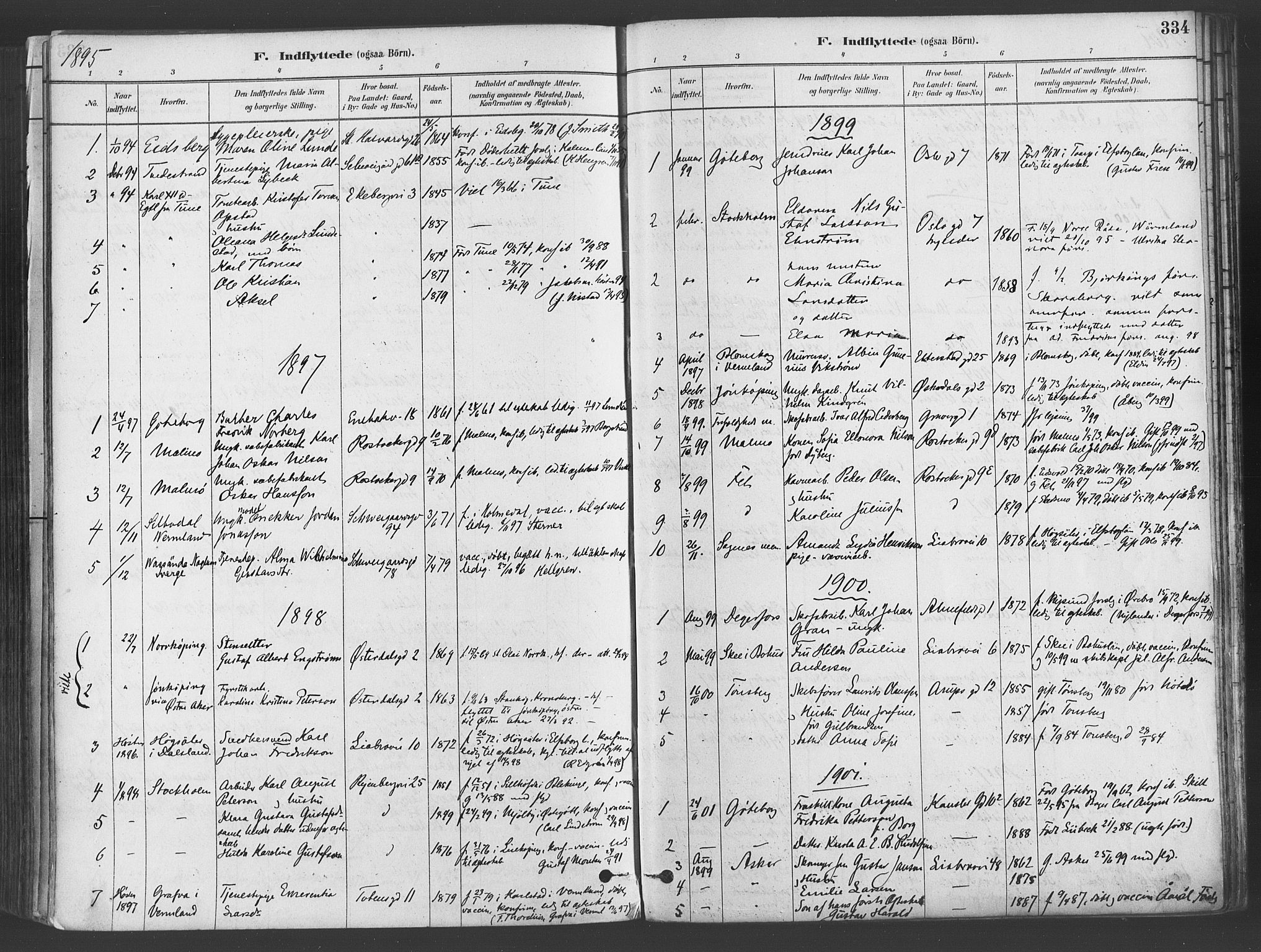 Gamlebyen prestekontor Kirkebøker, SAO/A-10884/F/Fa/L0006: Parish register (official) no. 6, 1881-1890, p. 334