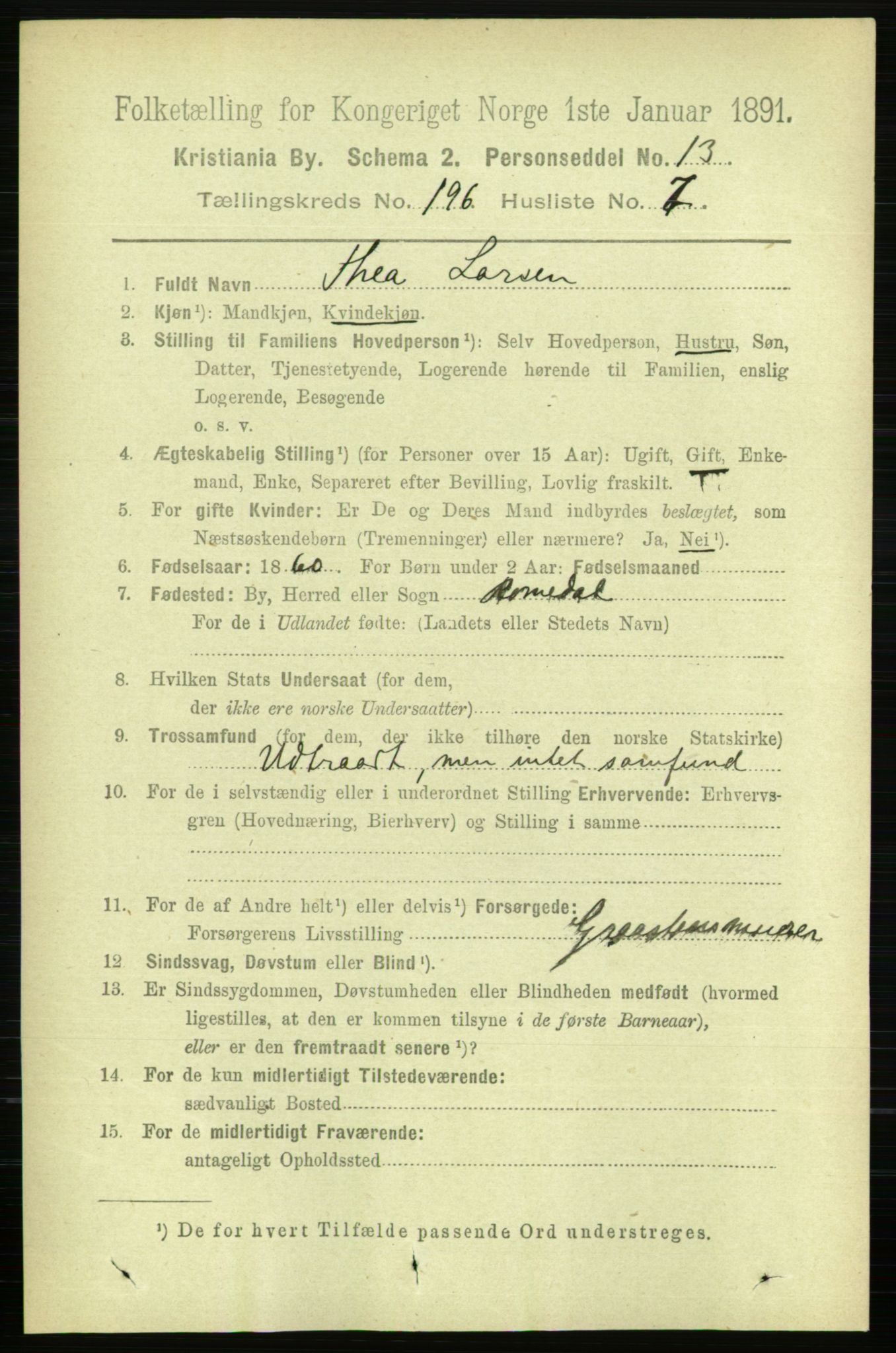 RA, 1891 census for 0301 Kristiania, 1891, p. 118469