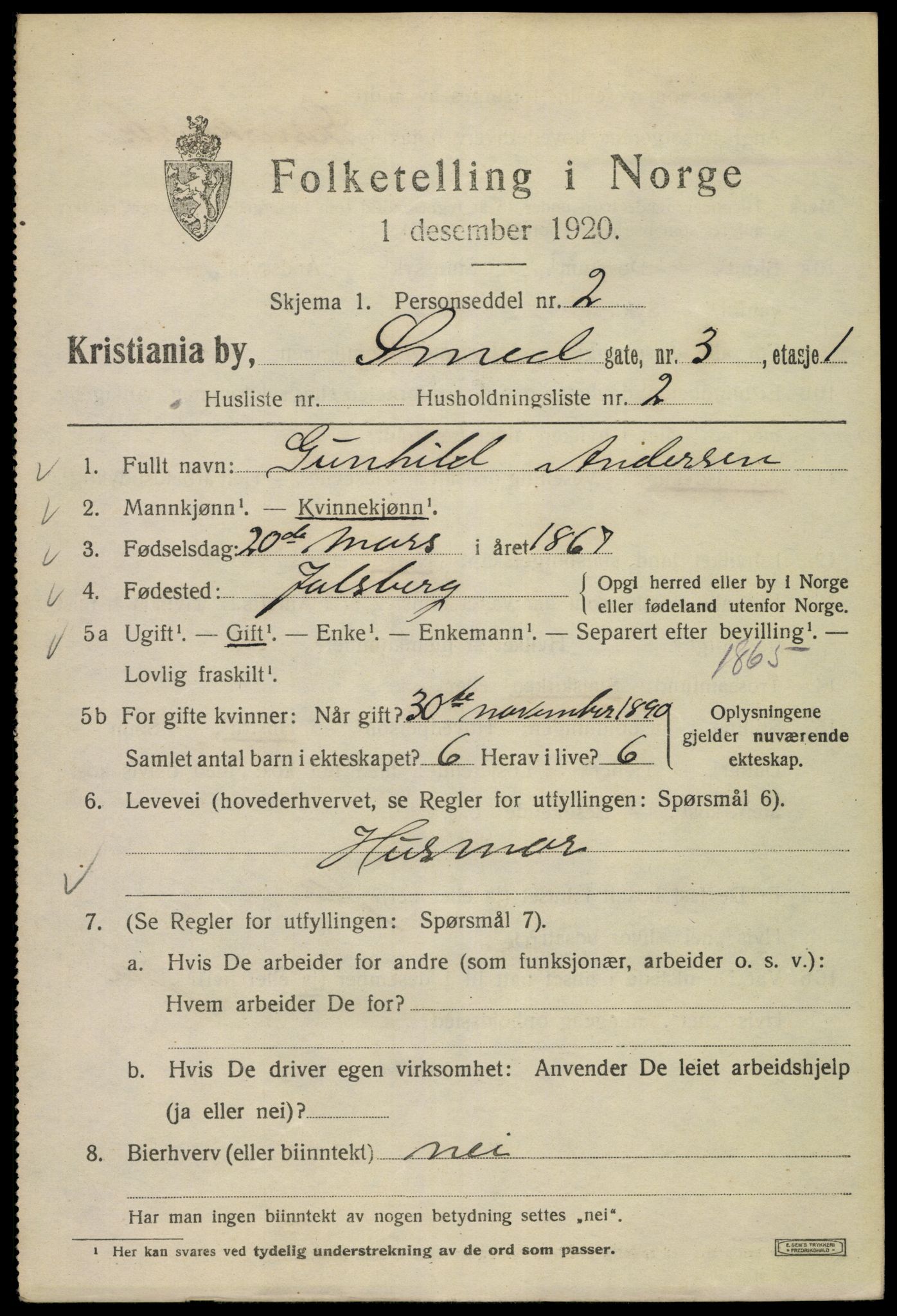 SAO, 1920 census for Kristiania, 1920, p. 519189