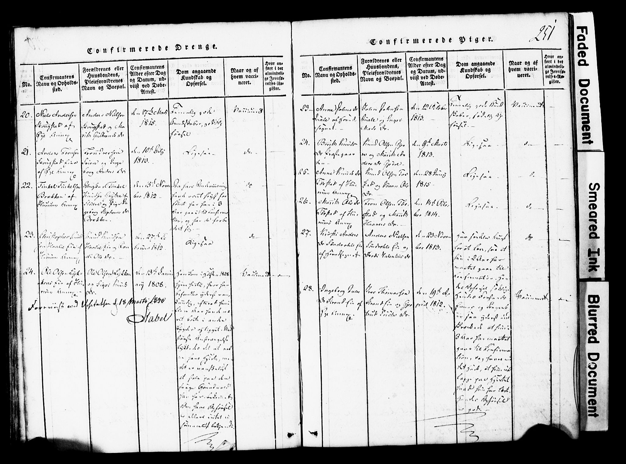 Vang prestekontor, Valdres, SAH/PREST-140/H/Hb/L0001: Parish register (copy) no. 1, 1814-1820, p. 251