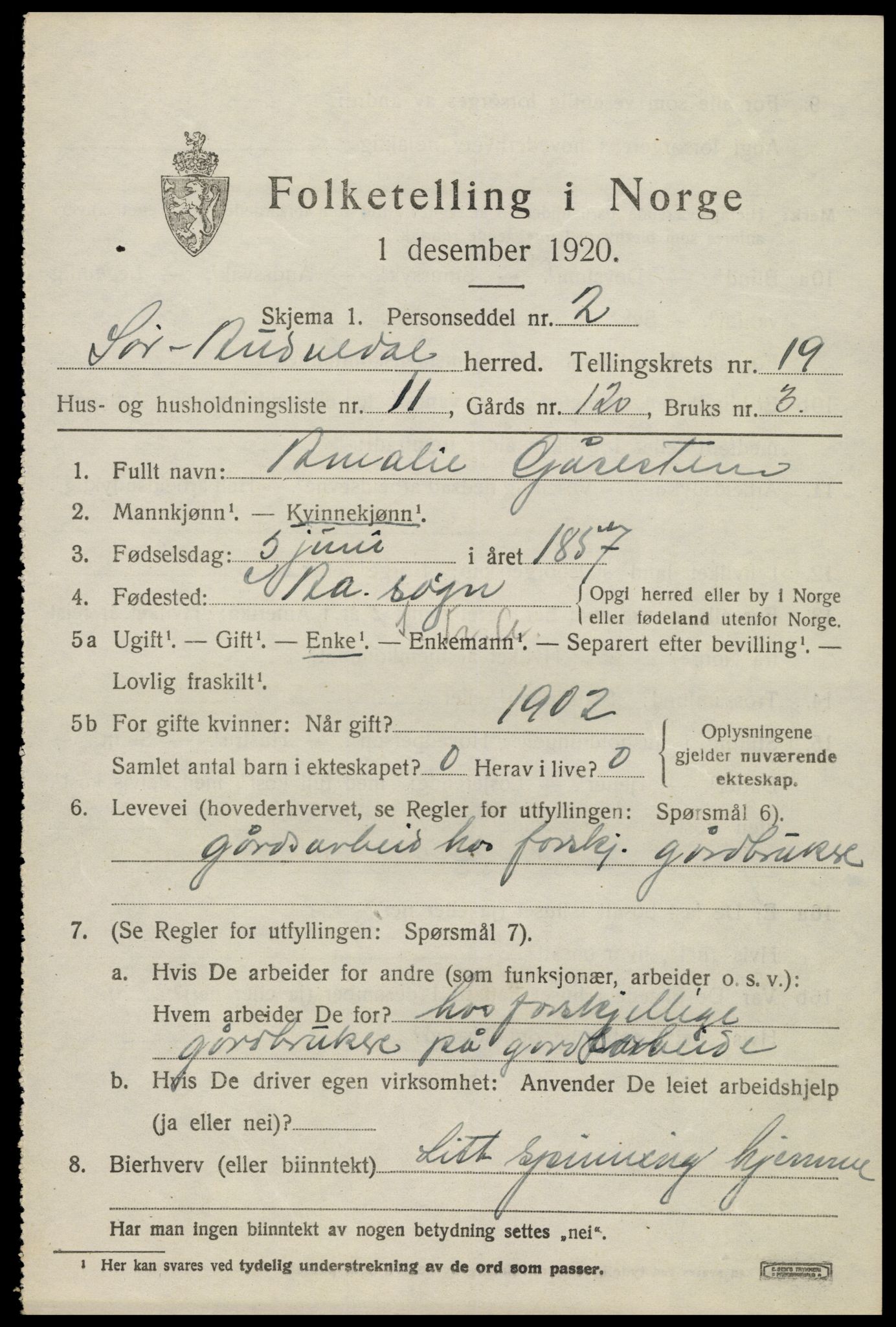 SAK, 1920 census for Sør-Audnedal, 1920, p. 6673