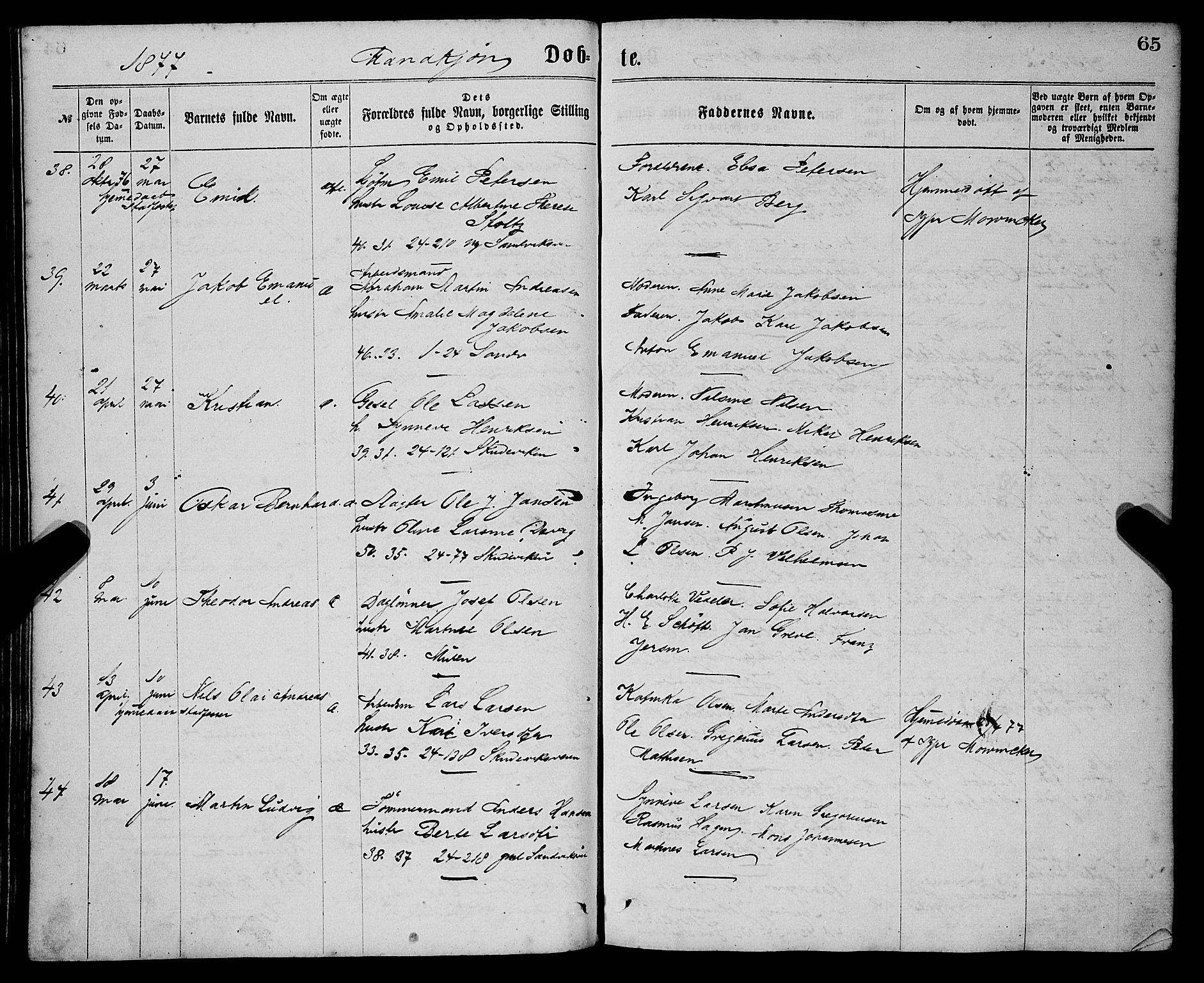 Sandviken Sokneprestembete, AV/SAB-A-77601/H/Ha/L0001: Parish register (official) no. A 1, 1867-1877, p. 65