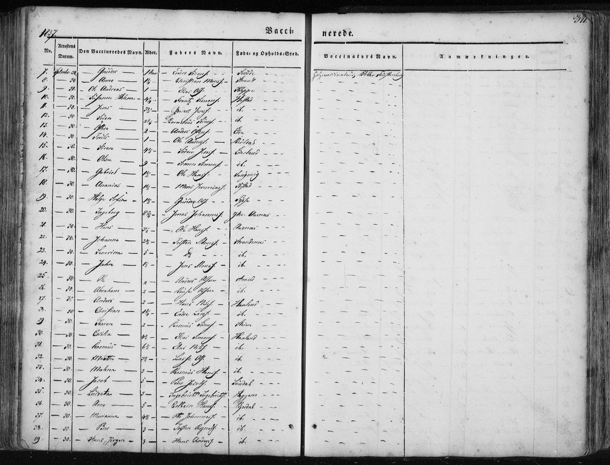 Fjaler sokneprestembete, AV/SAB-A-79801/H/Haa/Haaa/L0006: Parish register (official) no. A 6, 1835-1884, p. 371