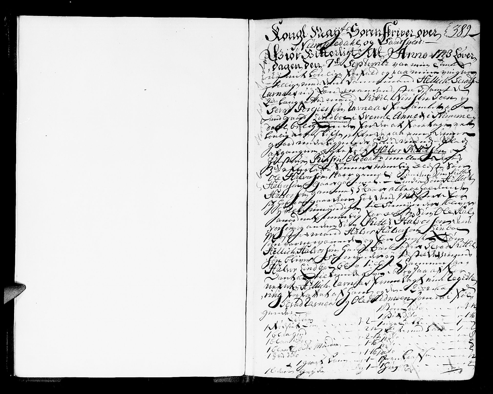 Numedal og Sandsvær sorenskriveri, AV/SAKO-A-128/H/Hb/Hba/L0005B: Skifteprotokoll, 1743-1744, p. 388b-389a