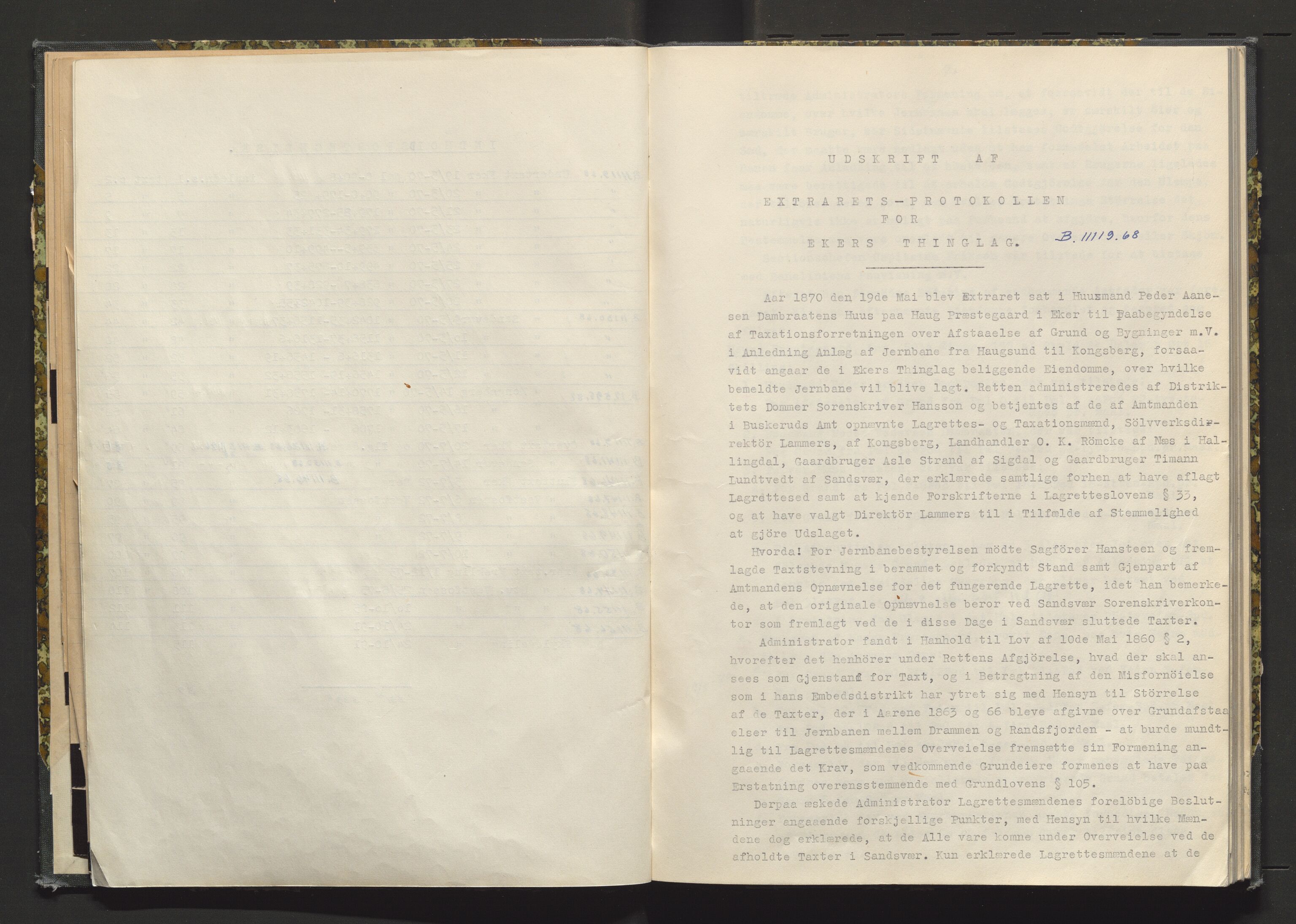 Norges Statsbaner Drammen distrikt (NSB), AV/SAKO-A-30/Y/Yc/L0003: Takster strekningen Hokksund-Kongsberg, 1870-1891, p. 1