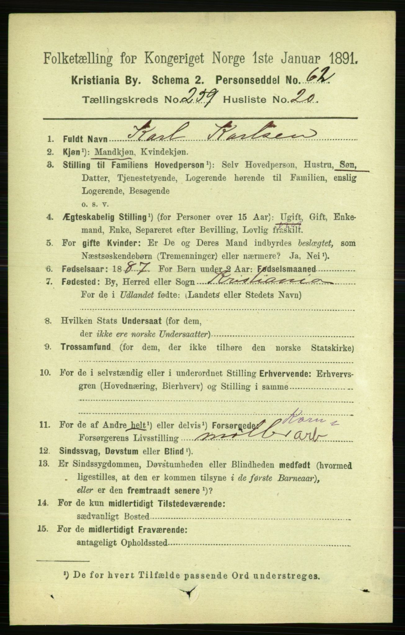 RA, 1891 census for 0301 Kristiania, 1891, p. 157751