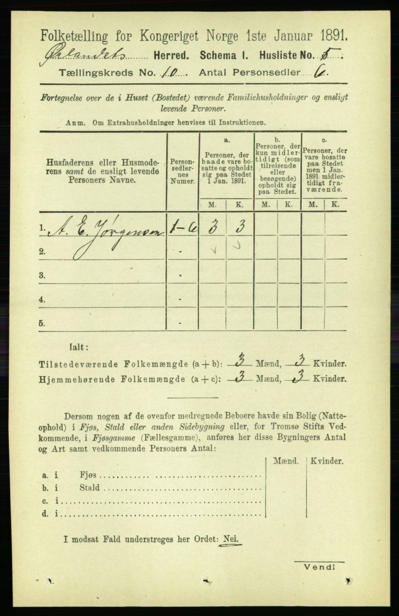 RA, 1891 census for 1621 Ørland, 1891, p. 4107