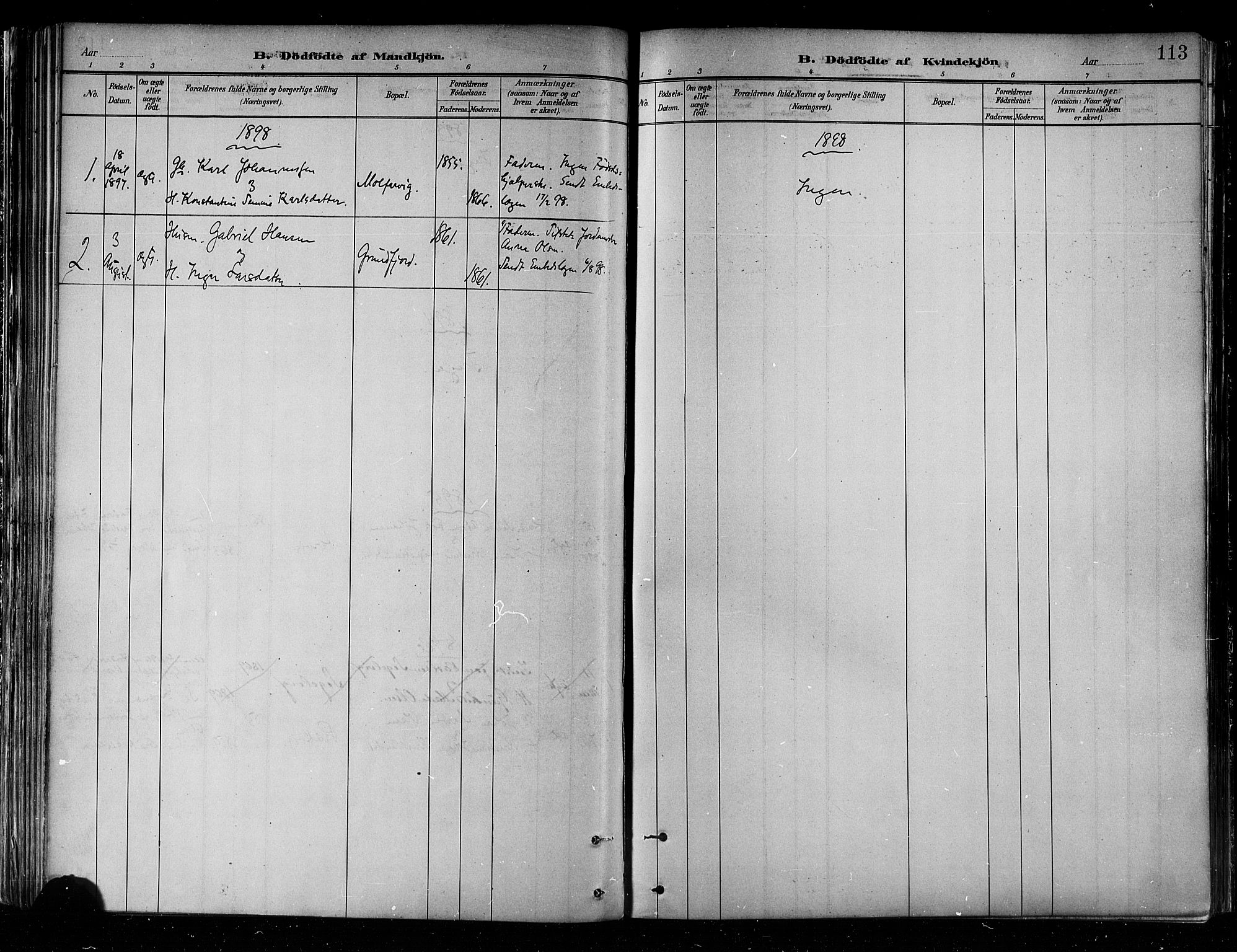 Skjervøy sokneprestkontor, SATØ/S-1300/H/Ha/Haa/L0010kirke: Parish register (official) no. 10, 1887-1898, p. 113