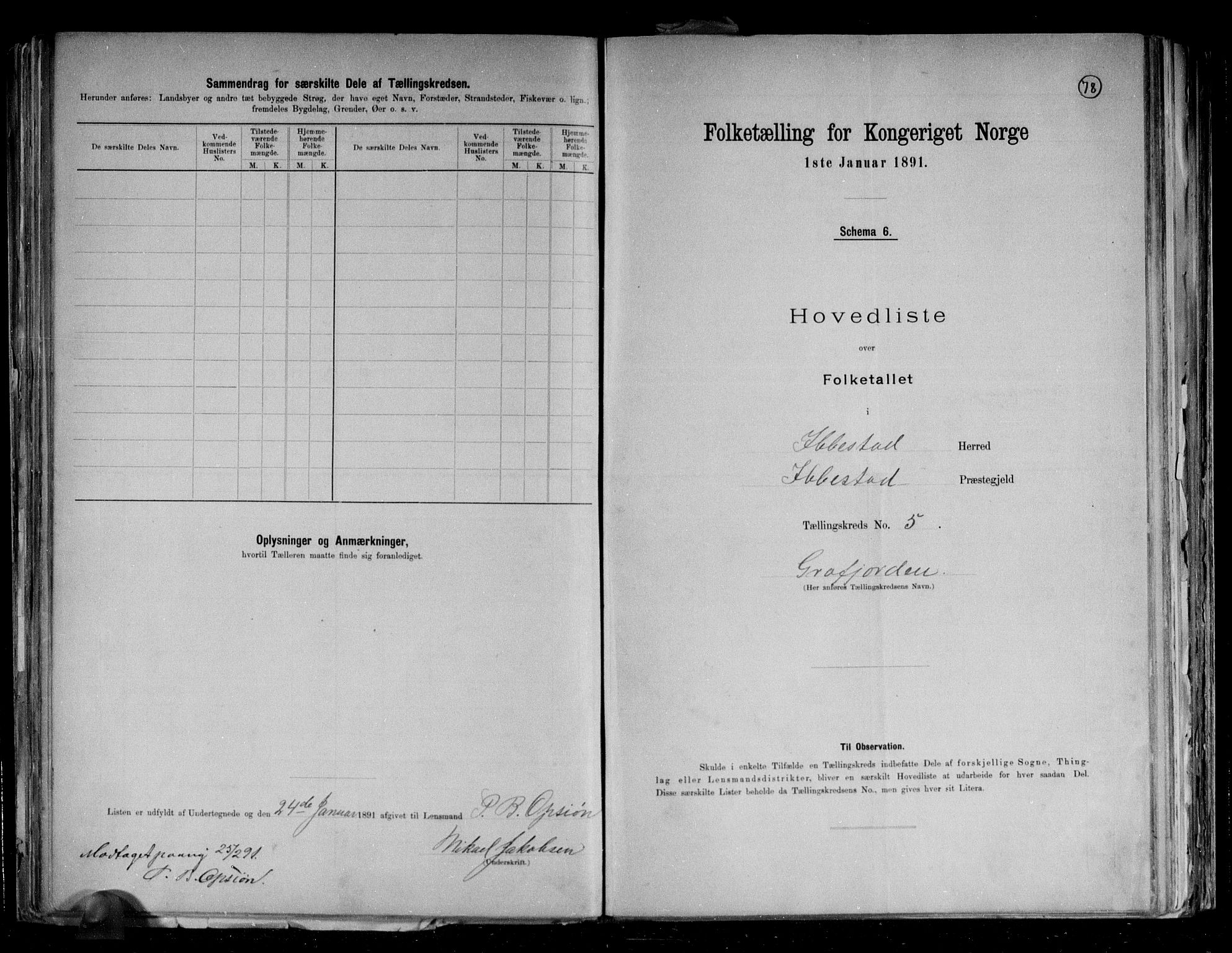 RA, 1891 census for 1917 Ibestad, 1891, p. 14