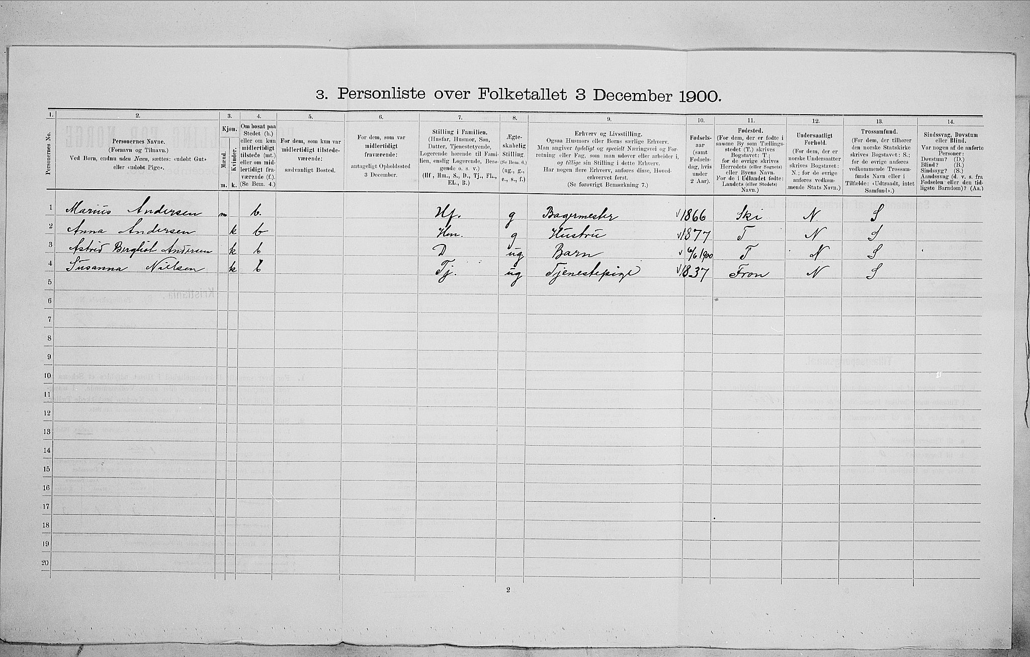 SAO, 1900 census for Kristiania, 1900, p. 55490