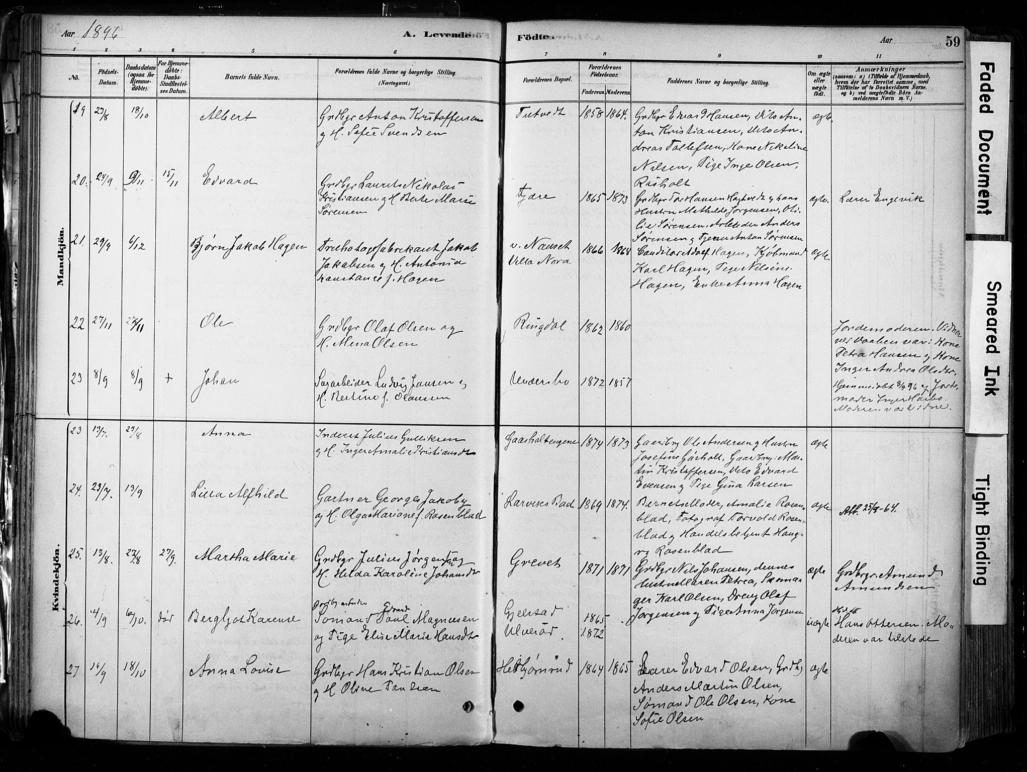 Hedrum kirkebøker, AV/SAKO-A-344/F/Fa/L0009: Parish register (official) no. I 9, 1881-1903, p. 59