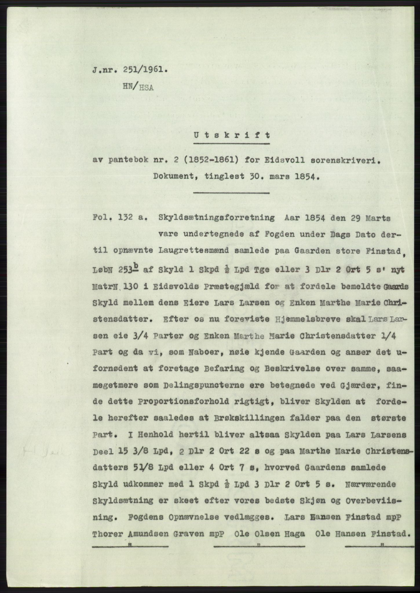 Statsarkivet i Oslo, SAO/A-10621/Z/Zd/L0013: Avskrifter, j.nr 16-1099/1961, 1961, p. 144