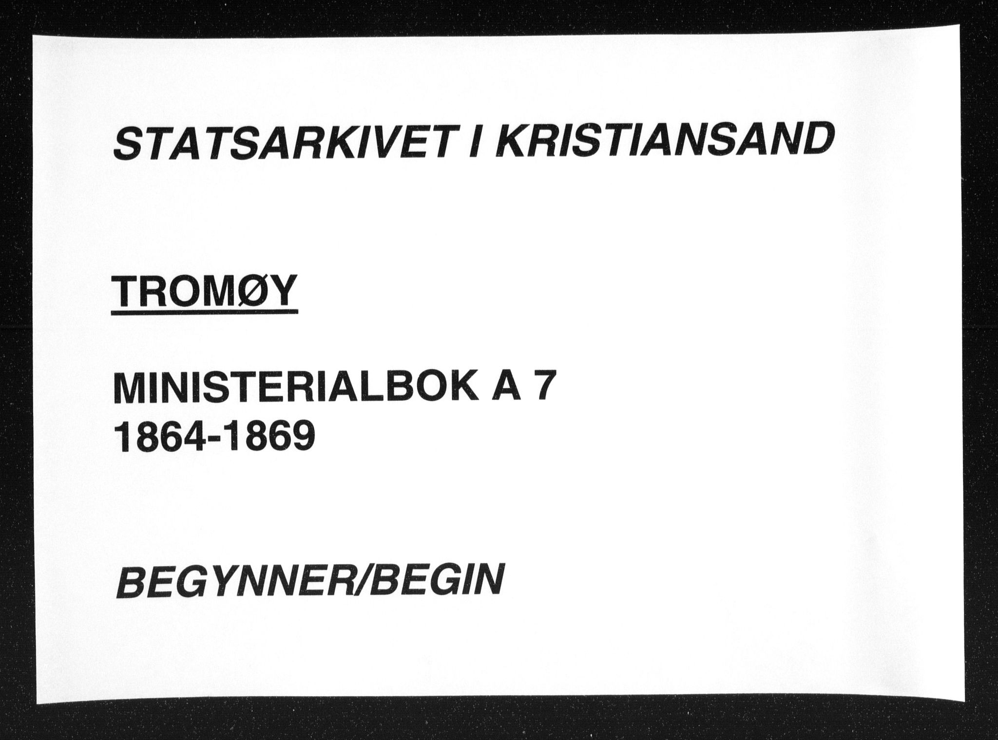 Tromøy sokneprestkontor, SAK/1111-0041/F/Fa/L0007: Parish register (official) no. A 7, 1864-1869