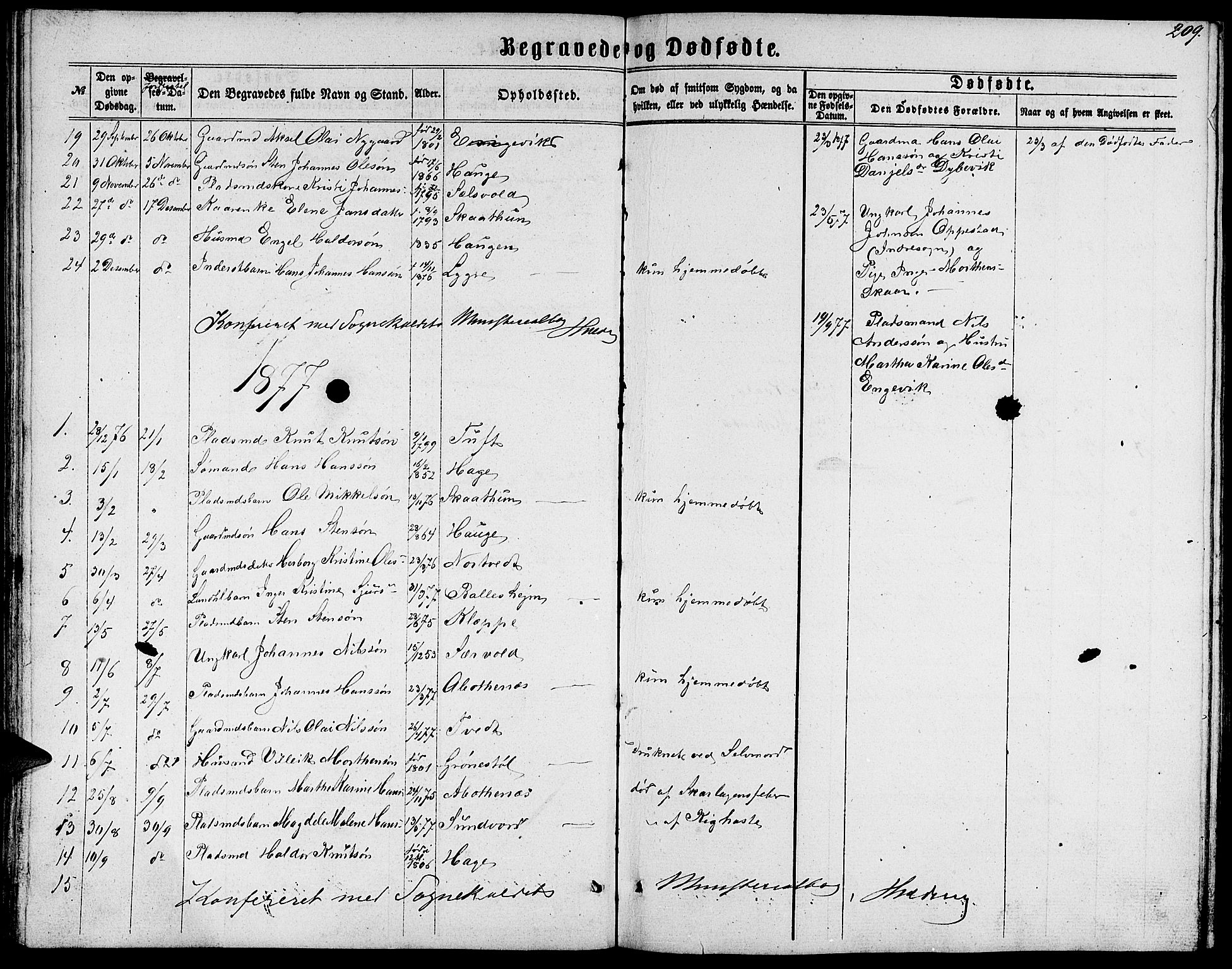 Fusa sokneprestembete, SAB/A-75401/H/Hab: Parish register (copy) no. C 1, 1861-1885, p. 209