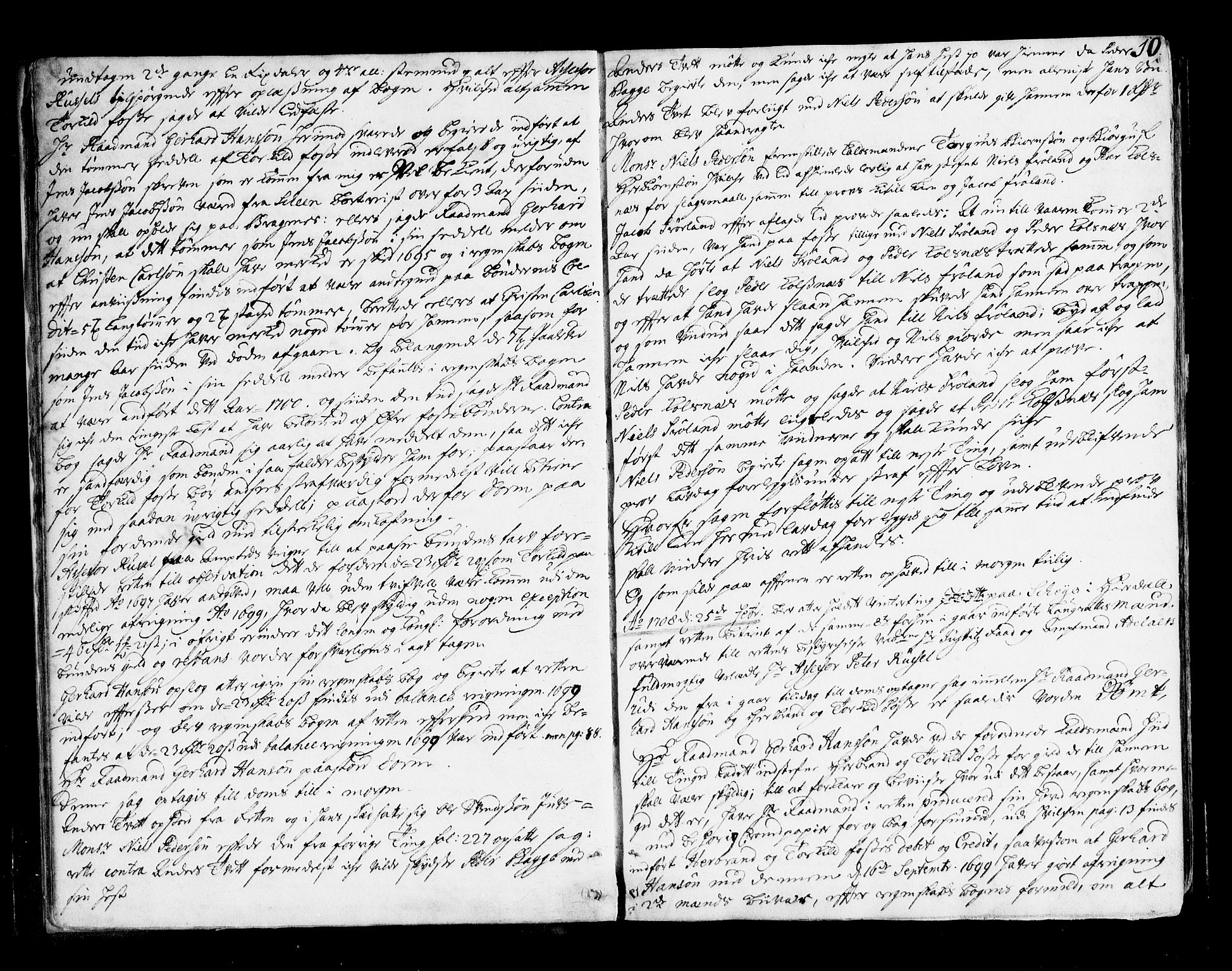 Øvre Telemark østfjelske sorenskriveri, AV/SAKO-A-213/F/Fa/Faa/L0023: Tingbok, 1708-1712, p. 10