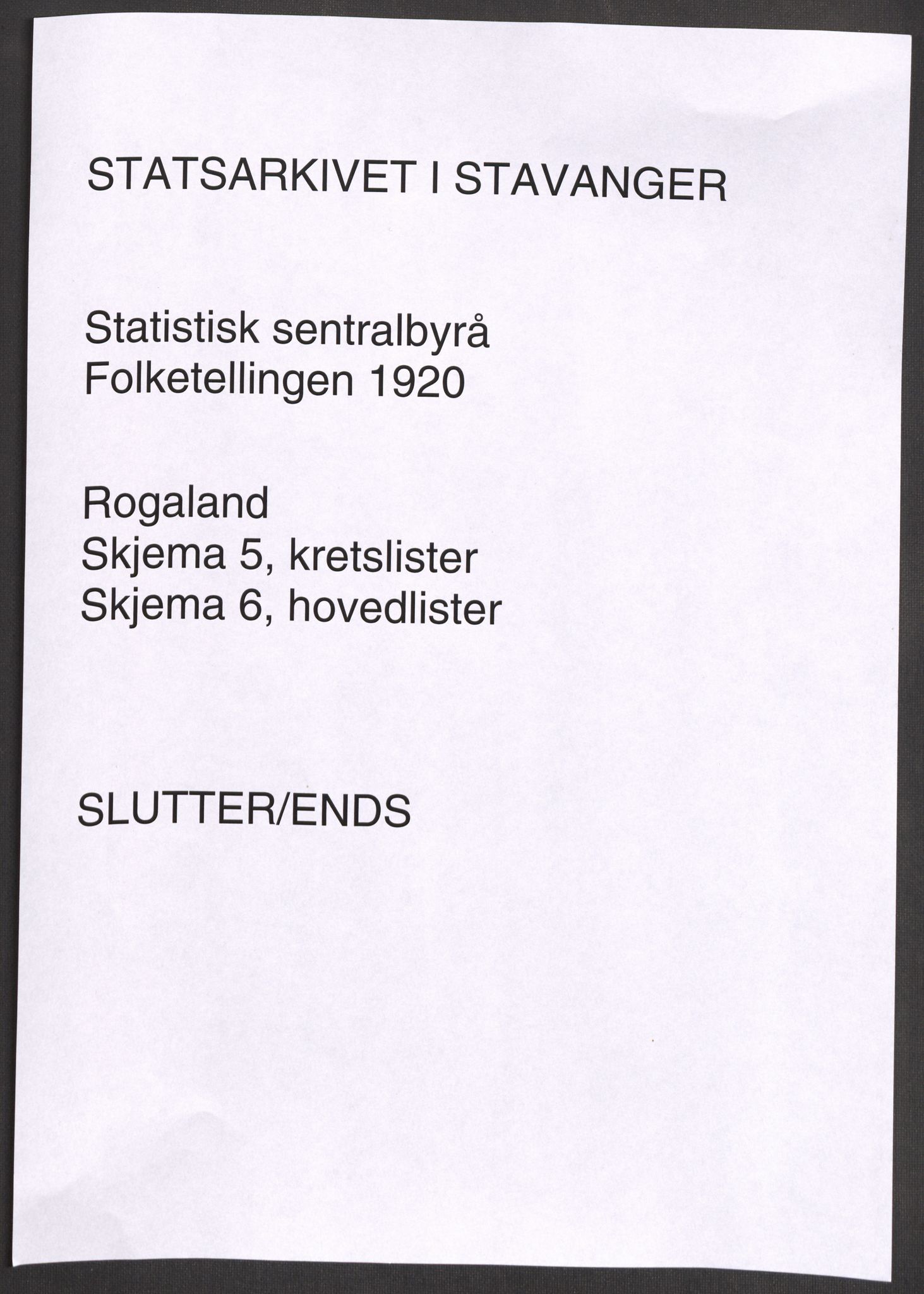 SAST, 1920 census for Stangaland, 1920, p. 24