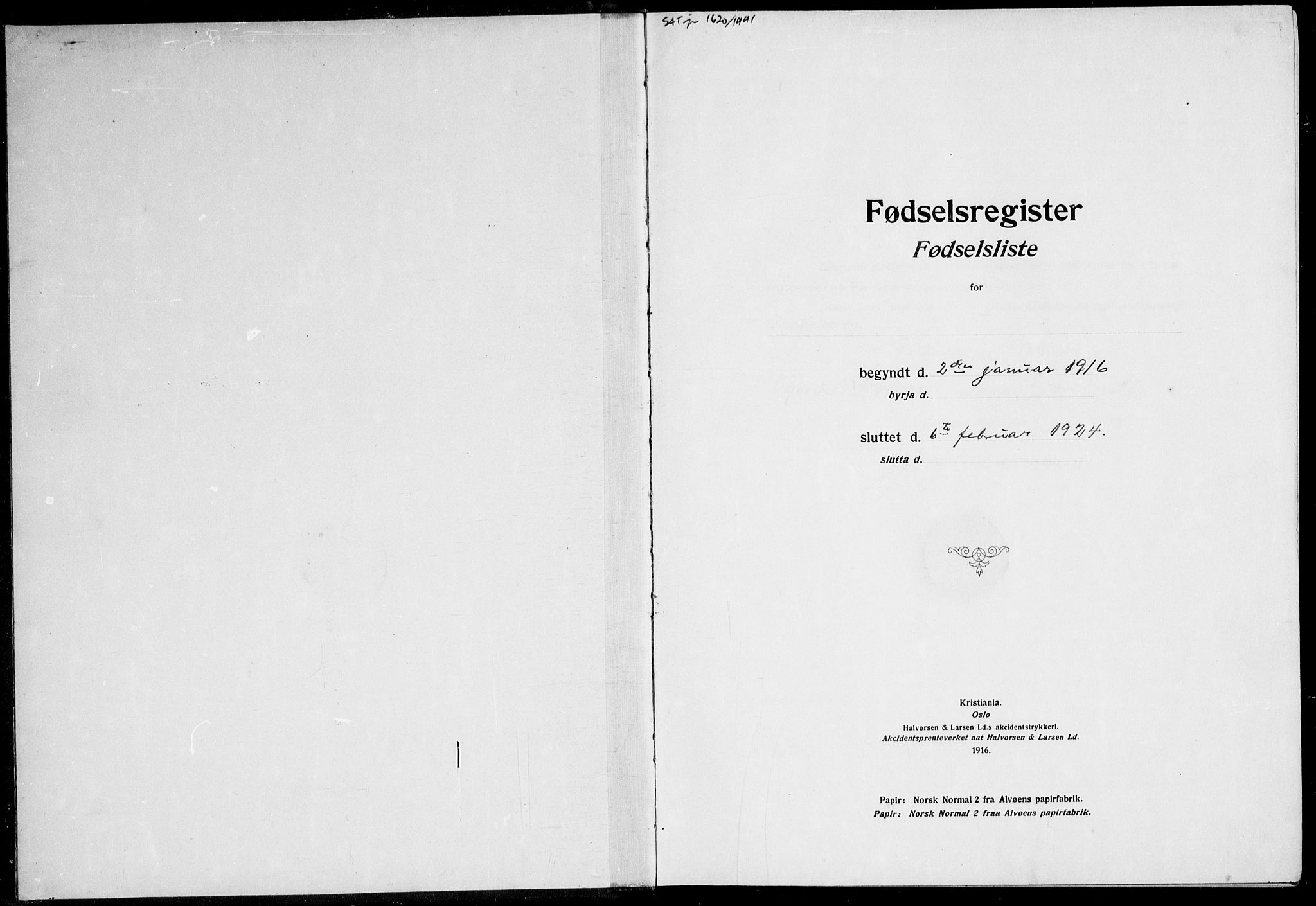 Ministerialprotokoller, klokkerbøker og fødselsregistre - Møre og Romsdal, AV/SAT-A-1454/528/L0442: Birth register no. 528.II.4.1, 1916-1924