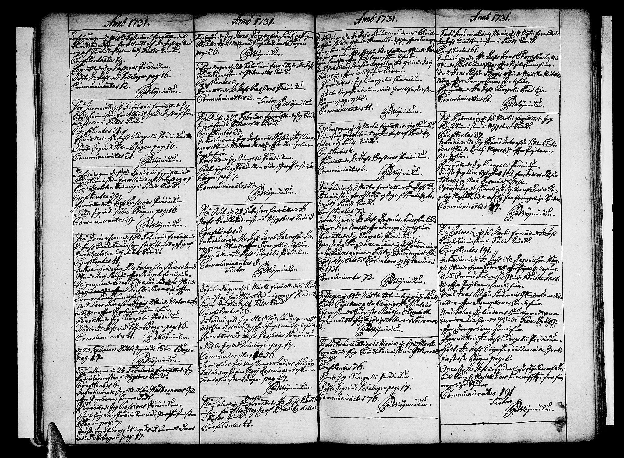 Sund sokneprestembete, AV/SAB-A-99930: Parish register (official) no. A 1, 1729-1740