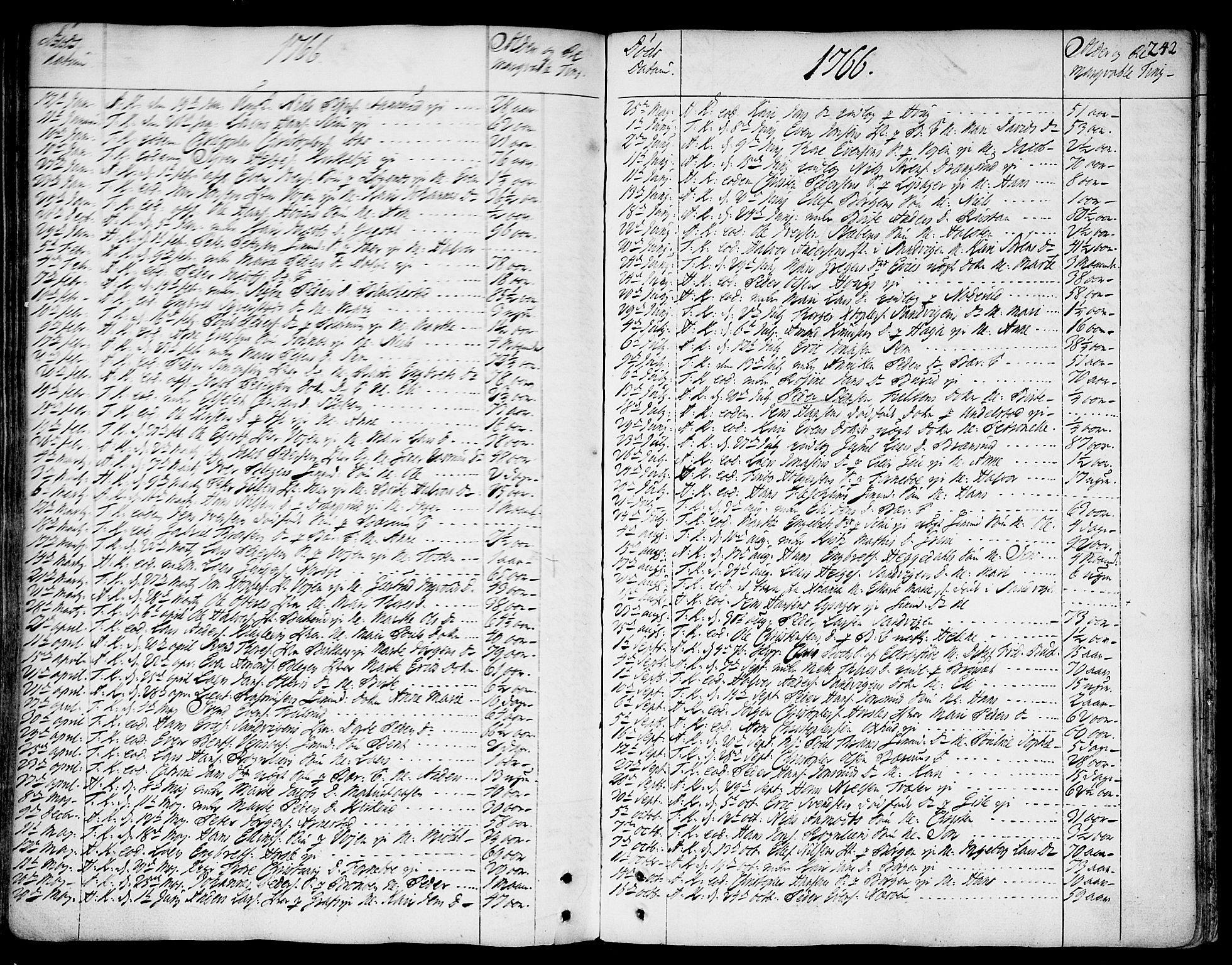 Asker prestekontor Kirkebøker, SAO/A-10256a/F/Fa/L0002: Parish register (official) no. I 2, 1733-1766, p. 242