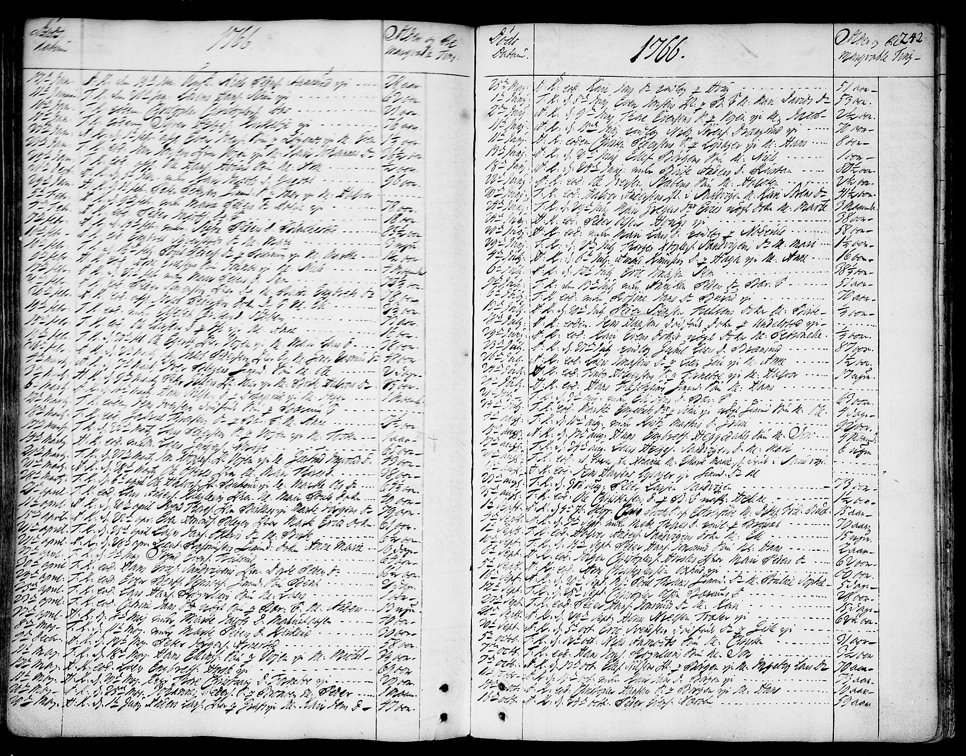 Asker prestekontor Kirkebøker, AV/SAO-A-10256a/F/Fa/L0002: Parish register (official) no. I 2, 1733-1766, p. 242