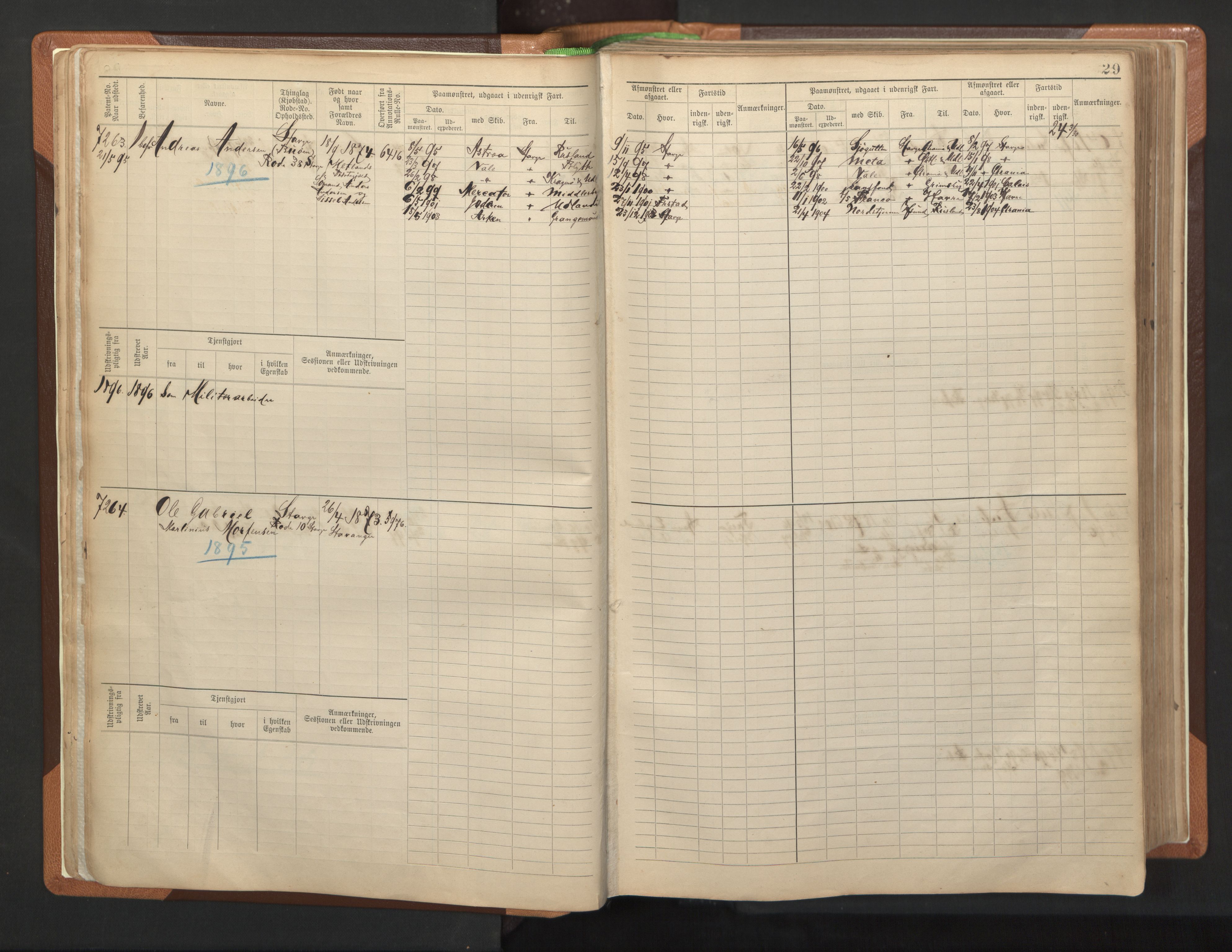 Stavanger sjømannskontor, AV/SAST-A-102006/F/Fb/Fbb/L0012: Sjøfartshovedrulle, patentnr. 7207-8158, 1894-1904, p. 32