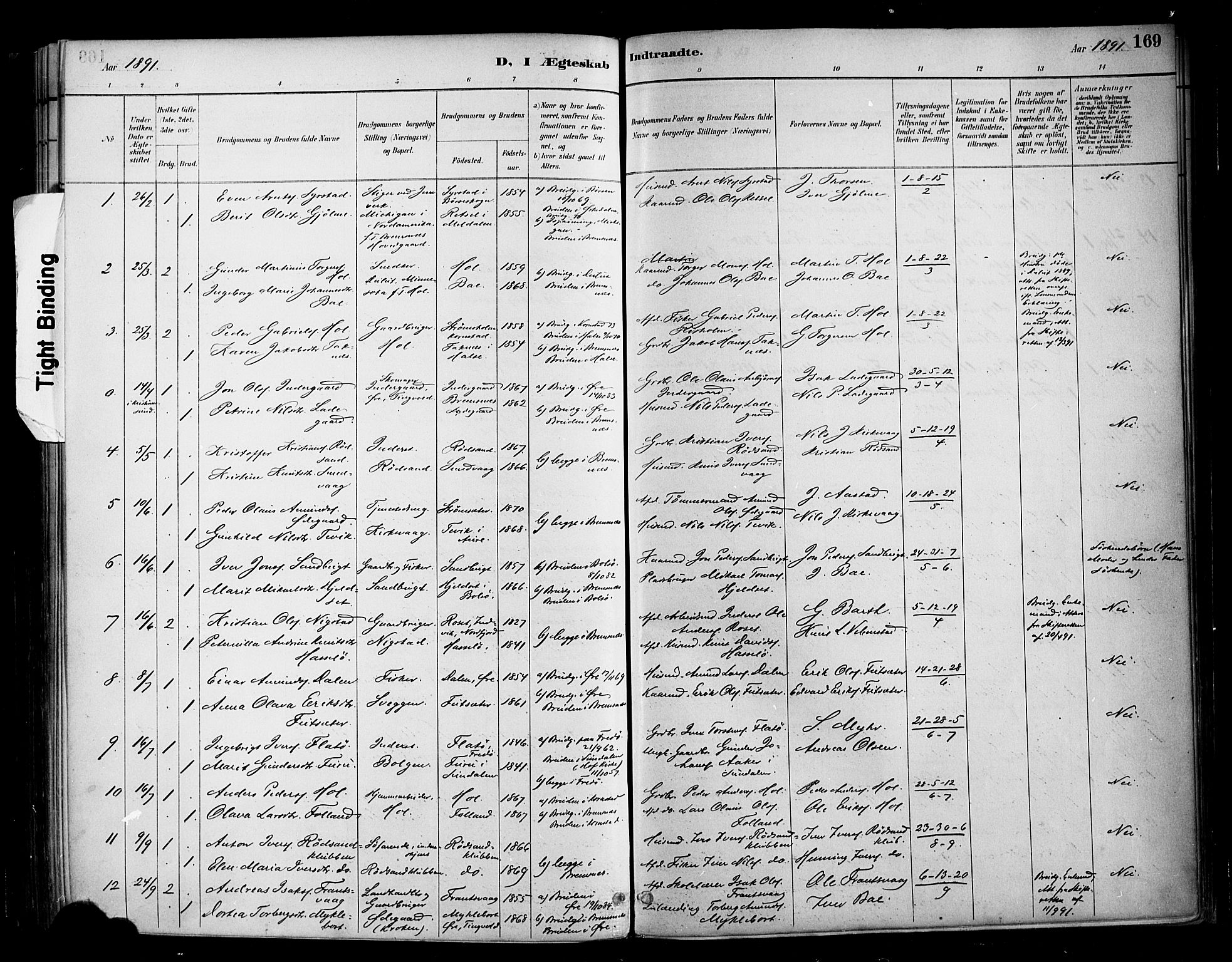 Ministerialprotokoller, klokkerbøker og fødselsregistre - Møre og Romsdal, SAT/A-1454/569/L0819: Parish register (official) no. 569A05, 1885-1899, p. 169