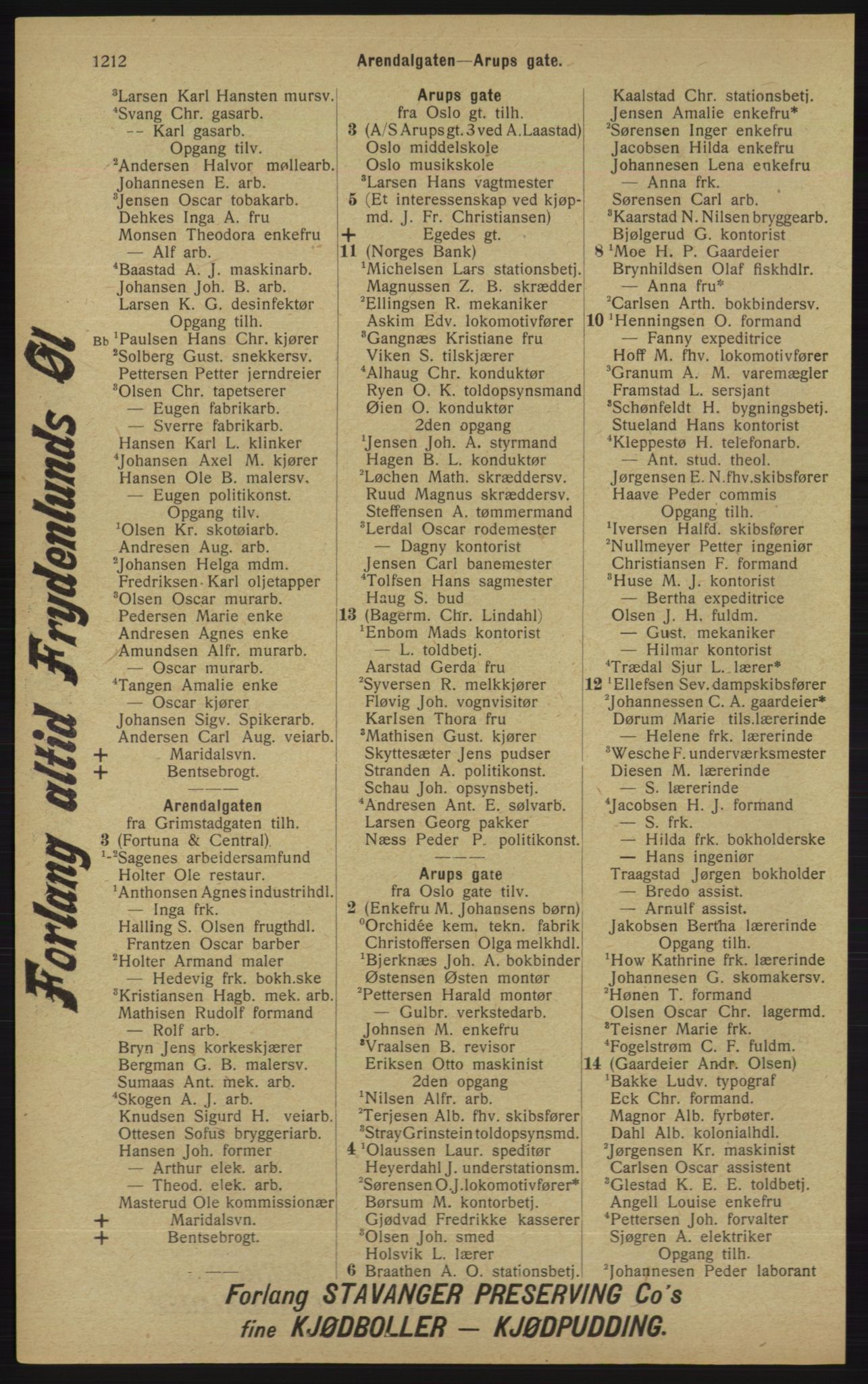 Kristiania/Oslo adressebok, PUBL/-, 1913, p. 1168