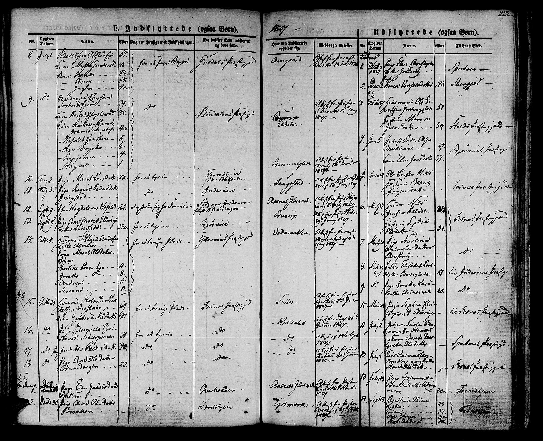 Ministerialprotokoller, klokkerbøker og fødselsregistre - Nord-Trøndelag, AV/SAT-A-1458/741/L0390: Parish register (official) no. 741A04, 1822-1836, p. 222