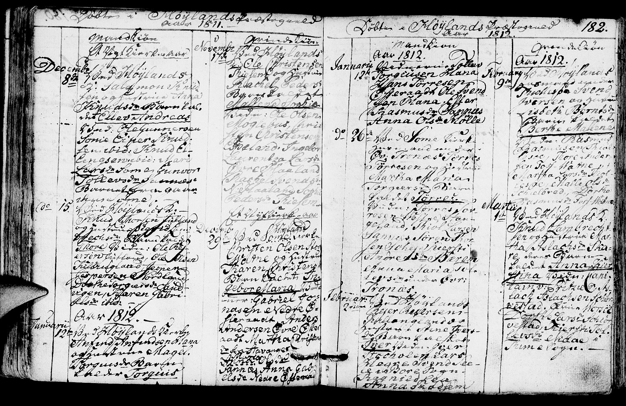 Høyland sokneprestkontor, SAST/A-101799/001/30BA/L0005: Parish register (official) no. A 5, 1804-1815, p. 182