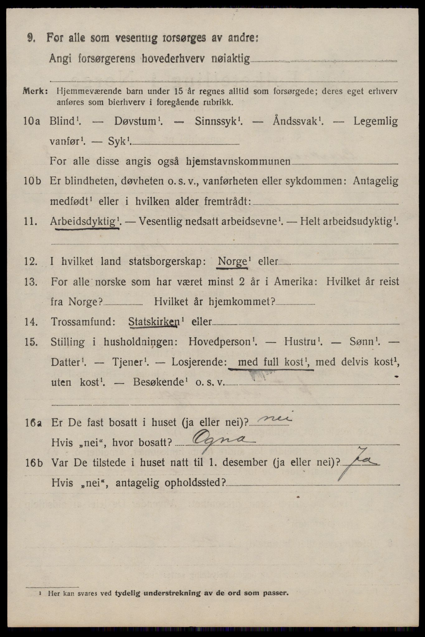 SAST, 1920 census for Bjerkreim, 1920, p. 3051