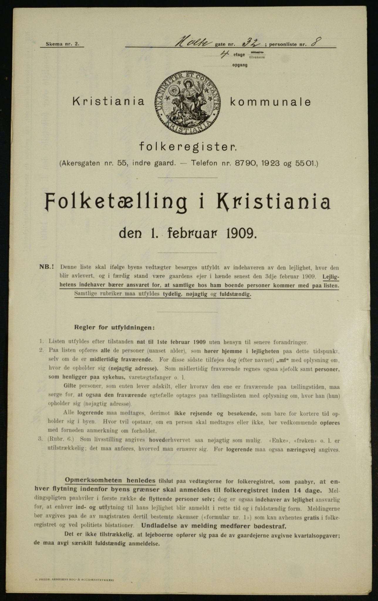OBA, Municipal Census 1909 for Kristiania, 1909, p. 37534