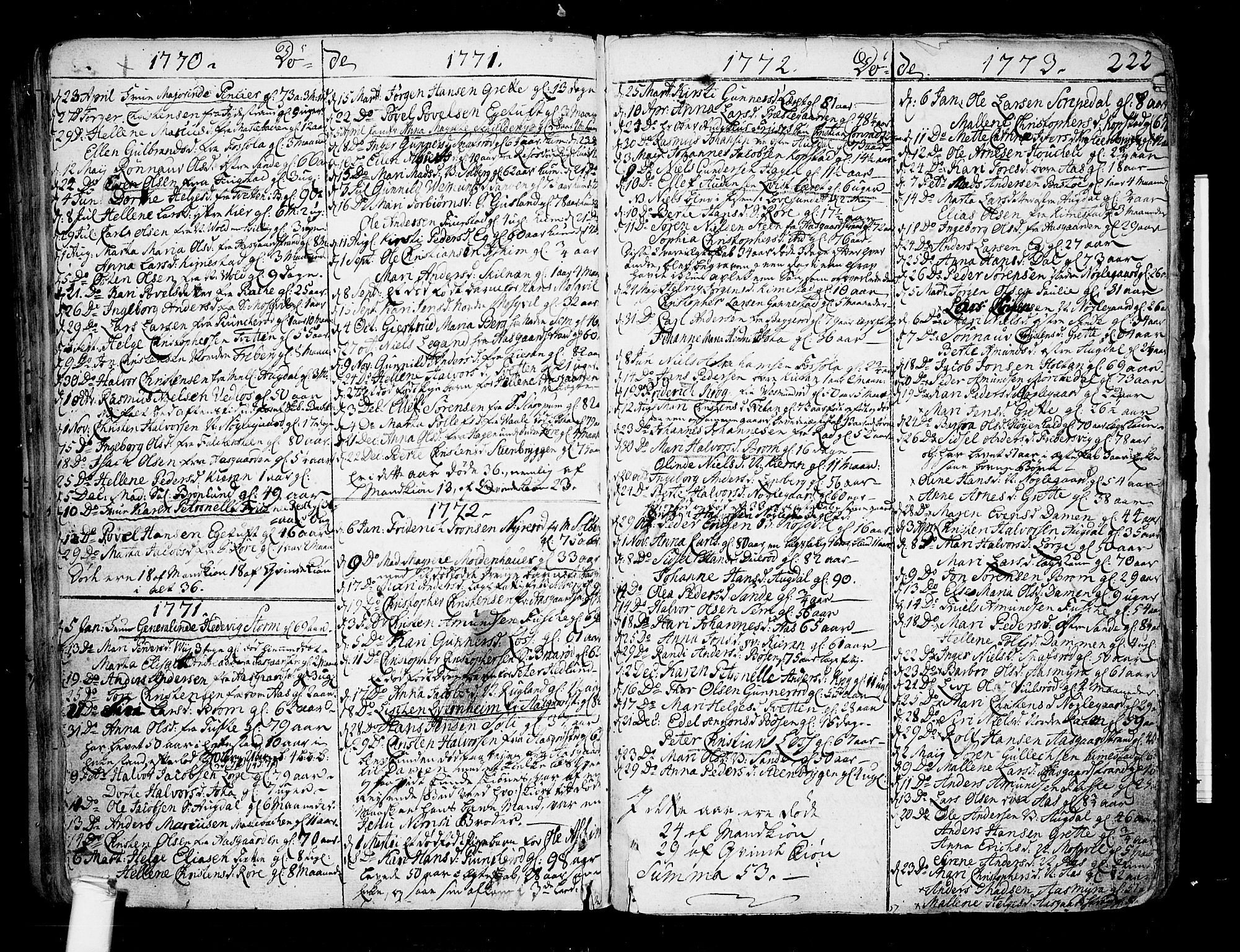 Borre kirkebøker, SAKO/A-338/F/Fa/L0002: Parish register (official) no. I 2, 1752-1806, p. 222
