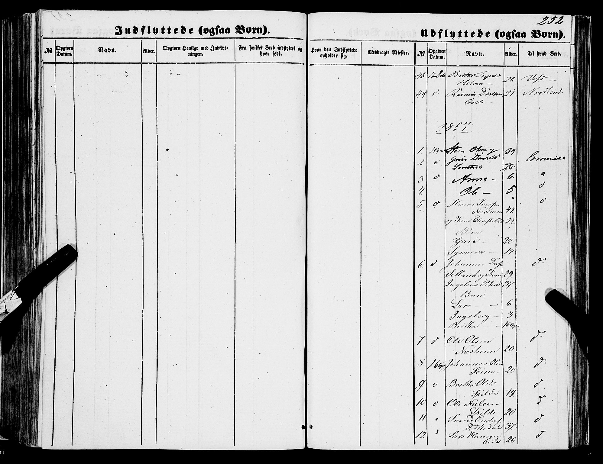 Ulvik sokneprestembete, SAB/A-78801/H/Haa: Parish register (official) no. A 13, 1853-1863, p. 252