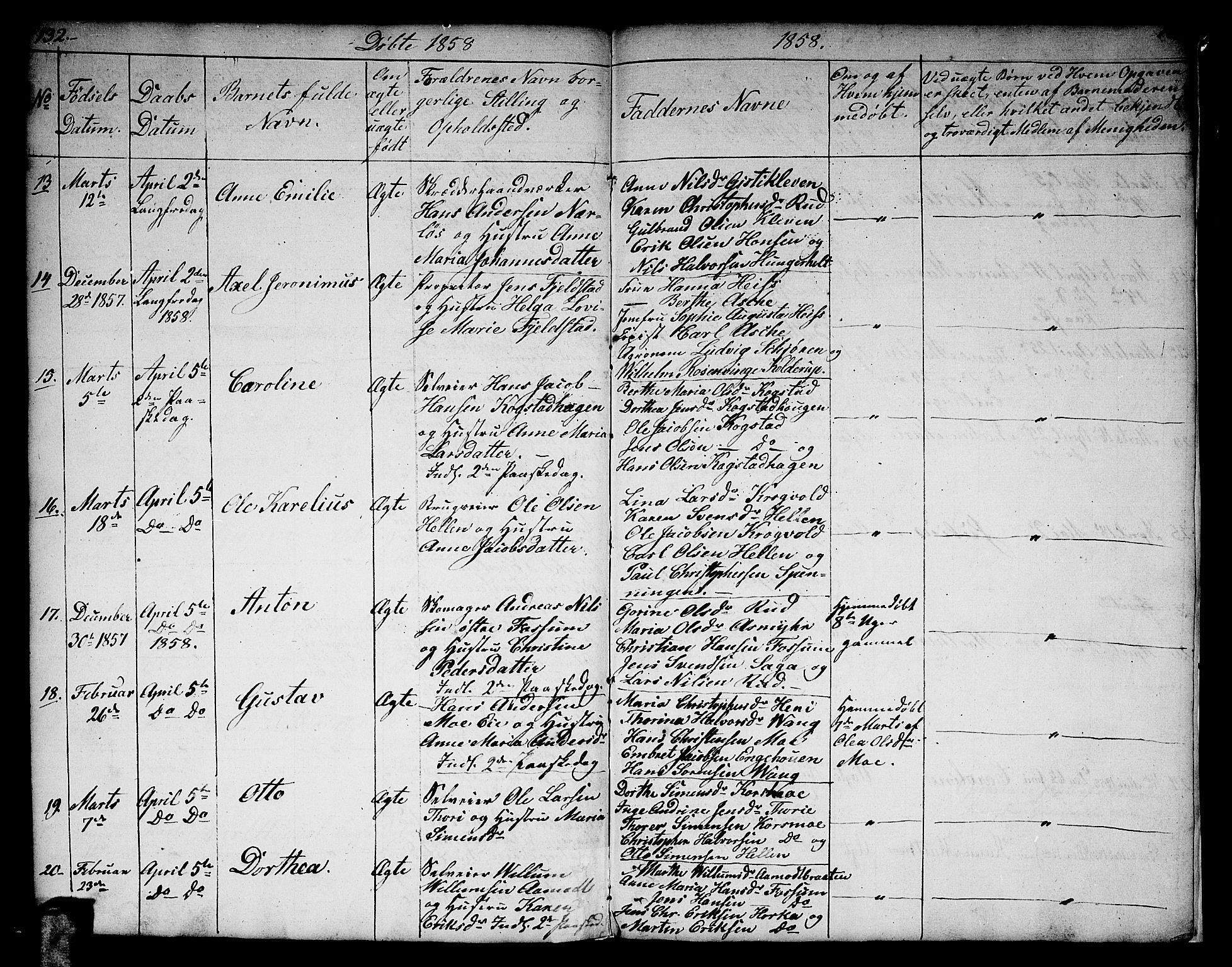 Gjerdrum prestekontor Kirkebøker, AV/SAO-A-10412b/G/Ga/L0003: Parish register (copy) no. I 3, 1851-1858, p. 132-133