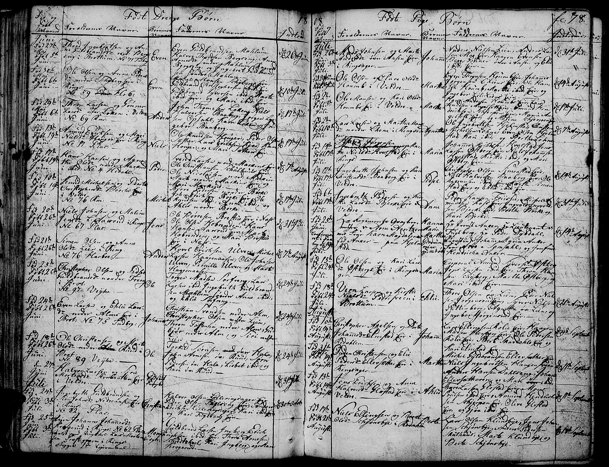 Ringsaker prestekontor, SAH/PREST-014/K/Ka/L0004: Parish register (official) no. 4, 1799-1814, p. 78