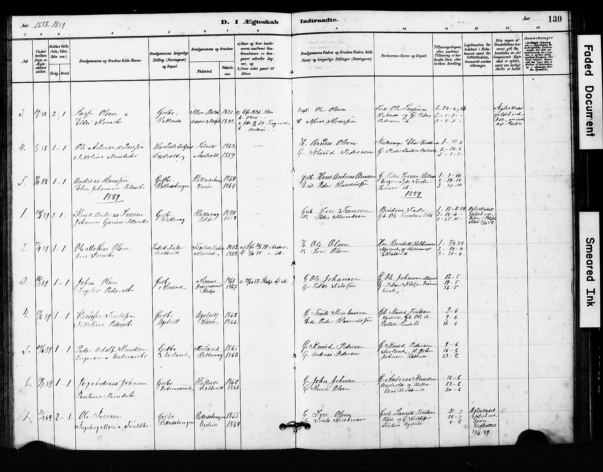 Ministerialprotokoller, klokkerbøker og fødselsregistre - Møre og Romsdal, SAT/A-1454/563/L0737: Parish register (copy) no. 563C01, 1878-1916, p. 139