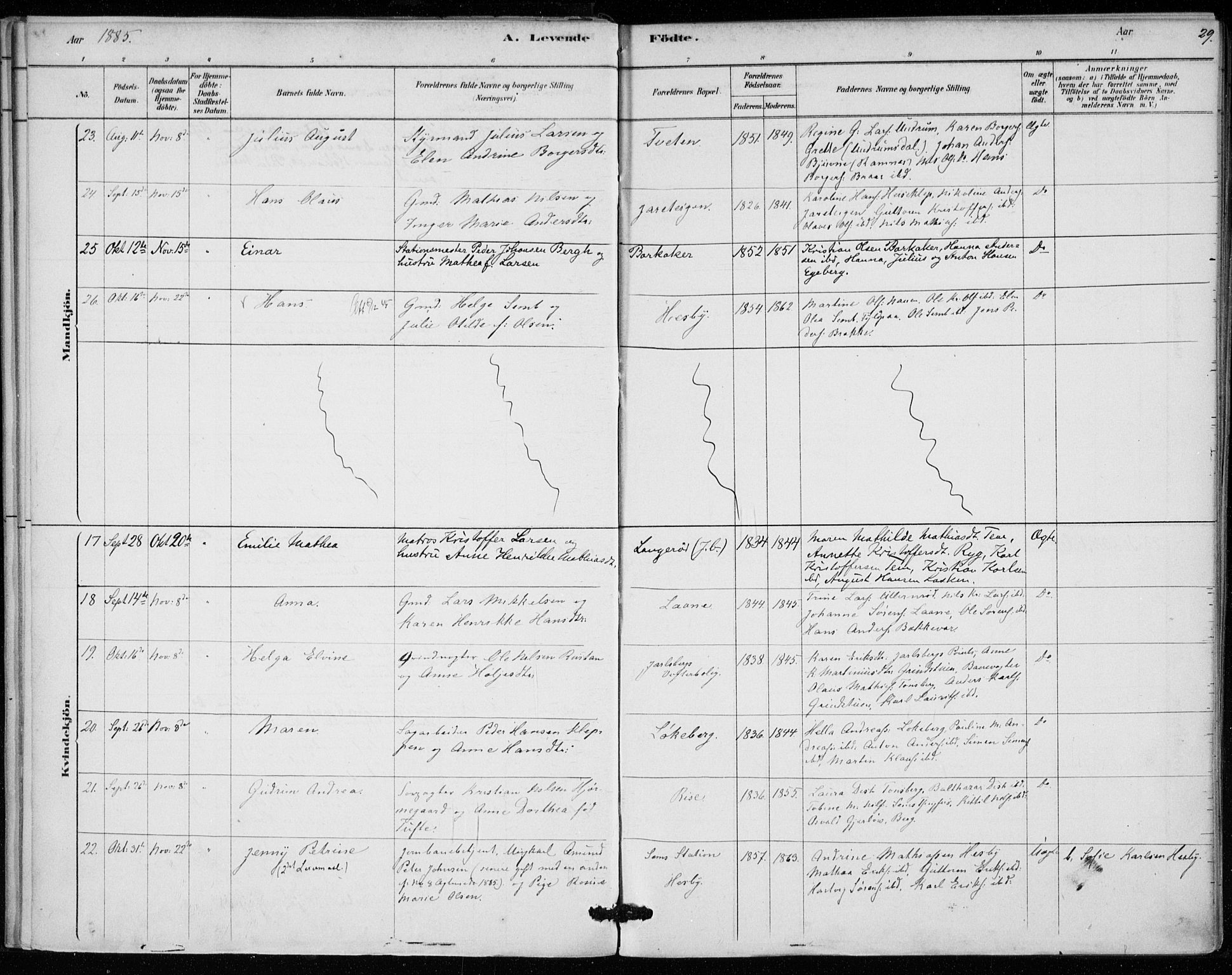 Sem kirkebøker, AV/SAKO-A-5/F/Fa/L0010: Parish register (official) no. I 10, 1878-1887, p. 29