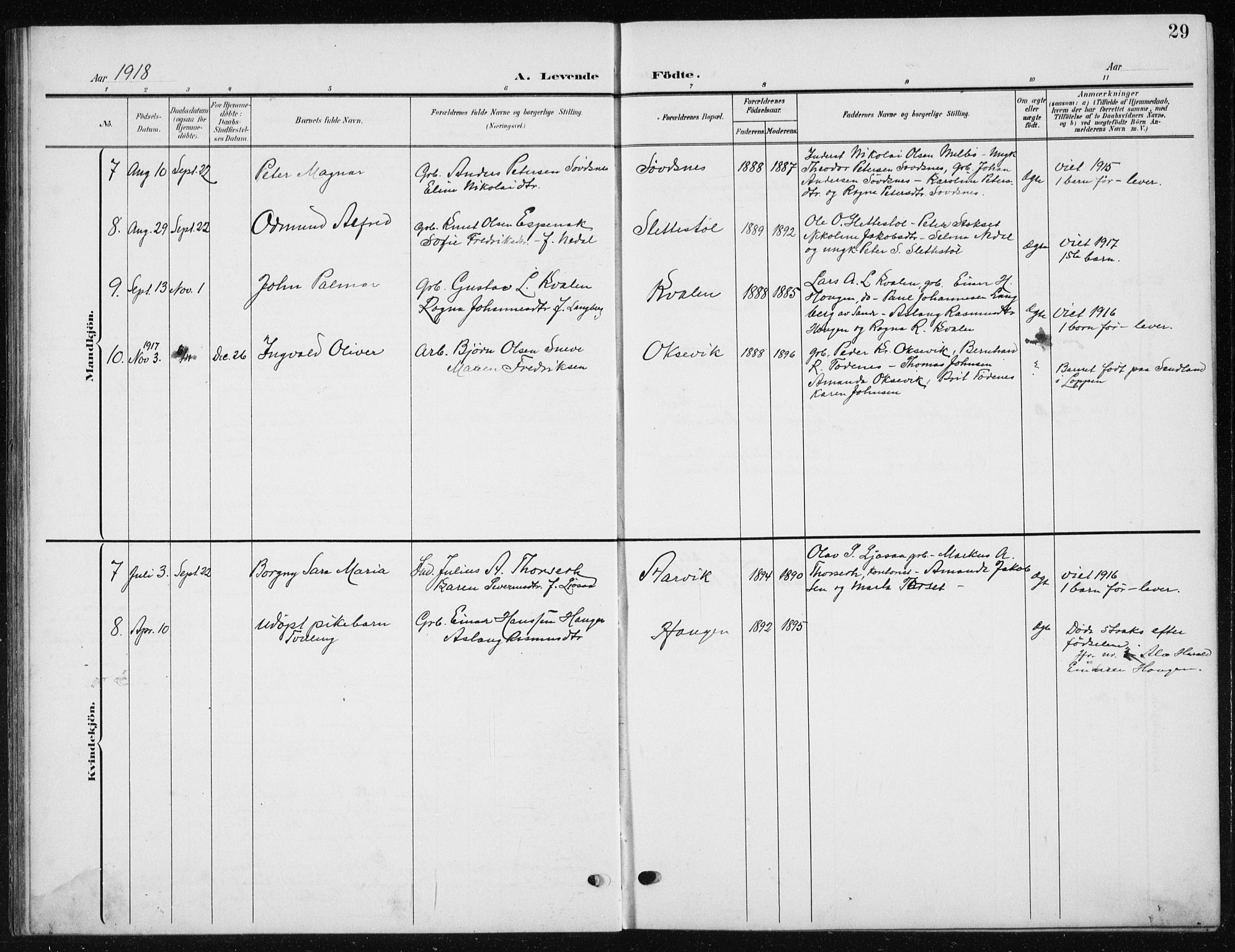 Ministerialprotokoller, klokkerbøker og fødselsregistre - Møre og Romsdal, AV/SAT-A-1454/504/L0061: Parish register (copy) no. 504C03, 1902-1940, p. 29