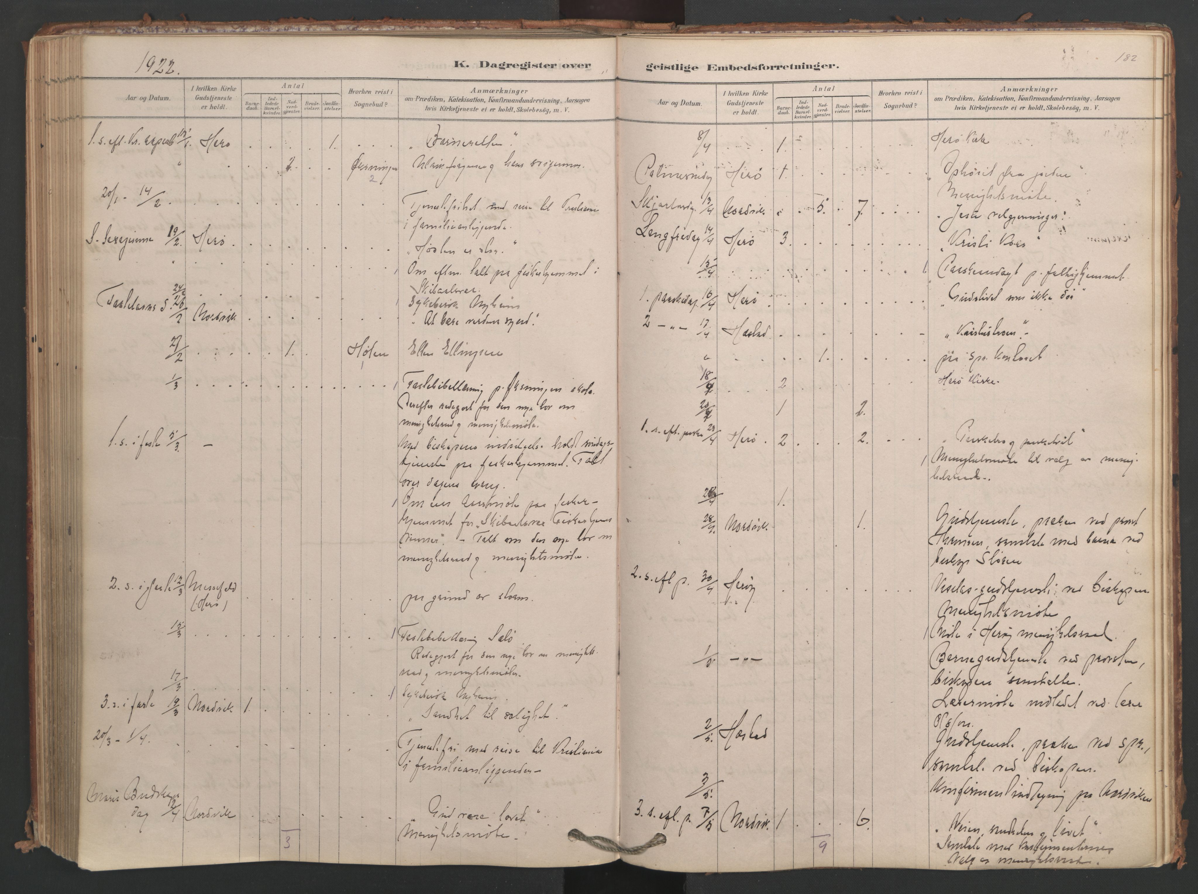 Ministerialprotokoller, klokkerbøker og fødselsregistre - Nordland, SAT/A-1459/834/L0509: Parish register (official) no. 834A07, 1878-1937, p. 182
